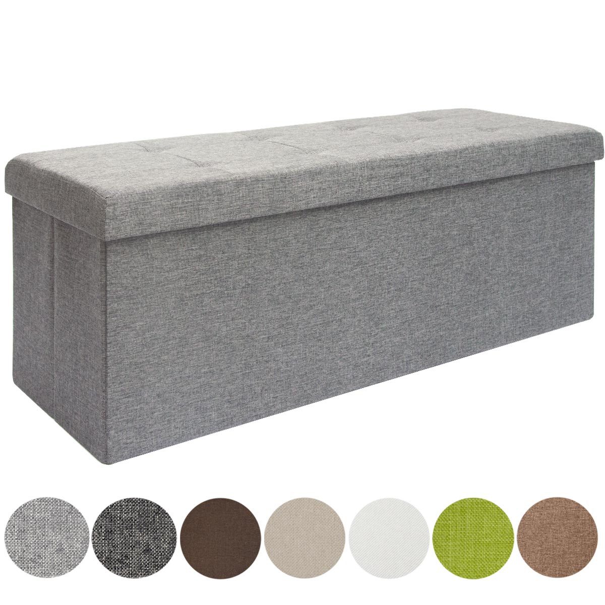 Sitzbank mit Stauraum - 110x38x38 Polsterbank mit Aufbewahrungsbox - Faltbar