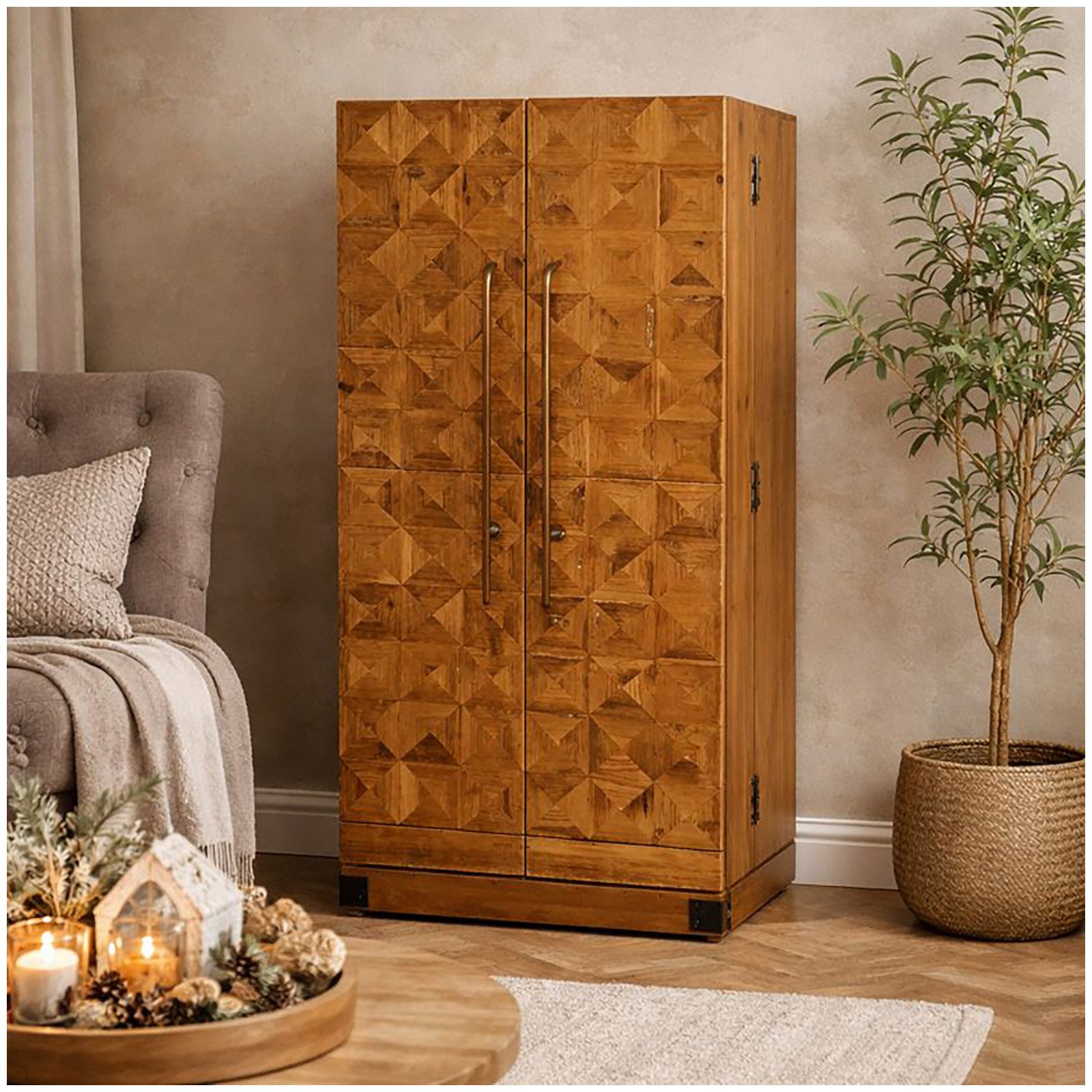 HTI-Living Barschrank Barschrank Imelda 107 cm (Stück, 1-St., 1 Barschrank) Hausbar Weinregal