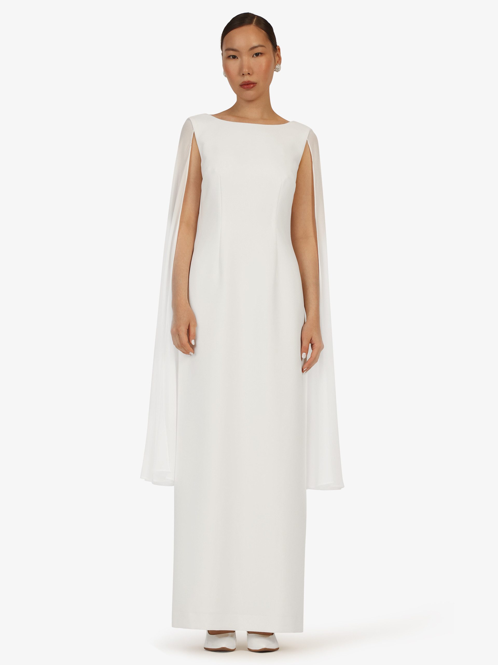 Kraimod Abendkleid mit Cape und Schlitz