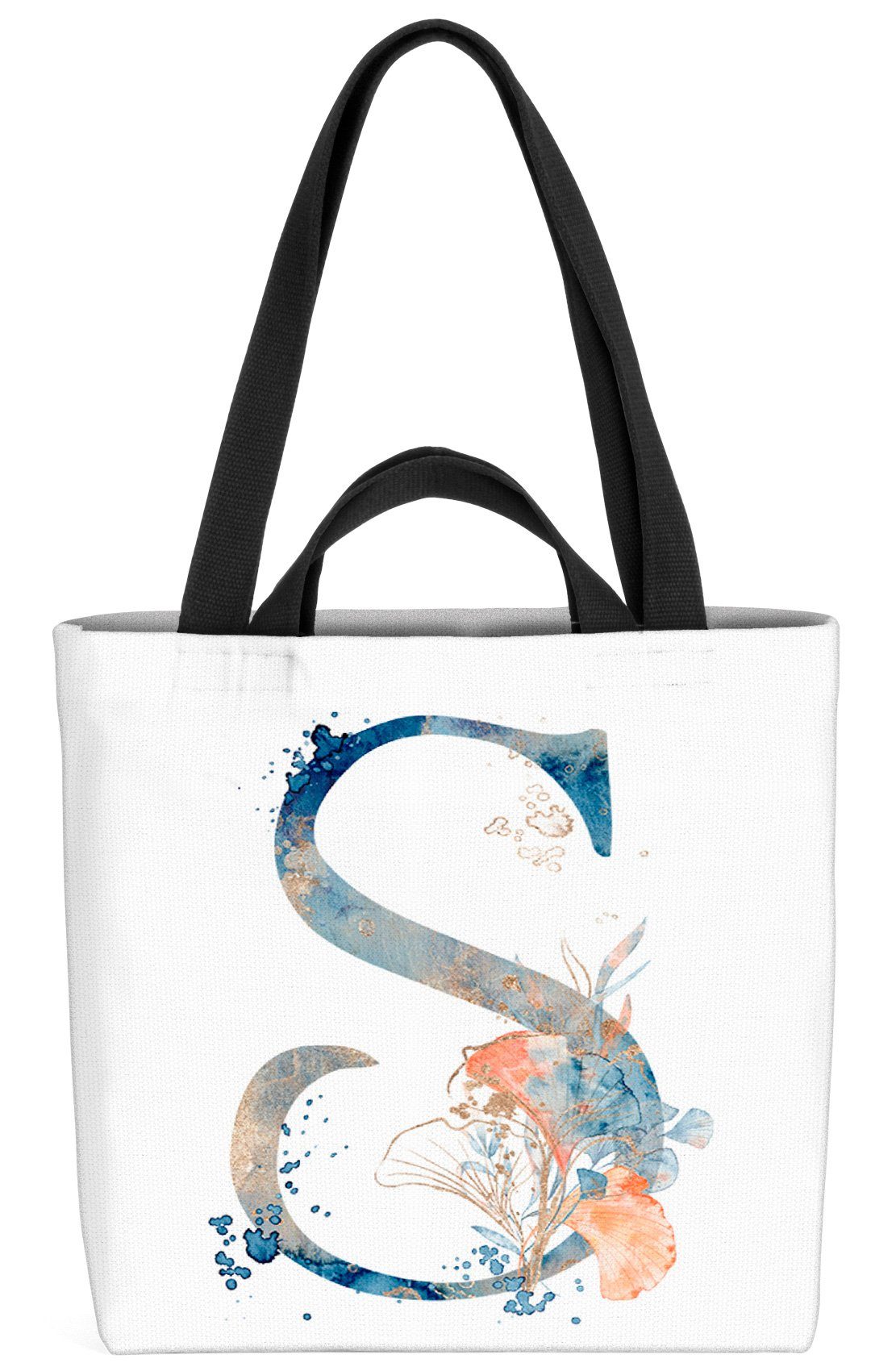 VOID Henkeltasche (1-tlg), S Buchstaben Schrift Namen S Buchstabe Namen Wasserfarben Geburtstag