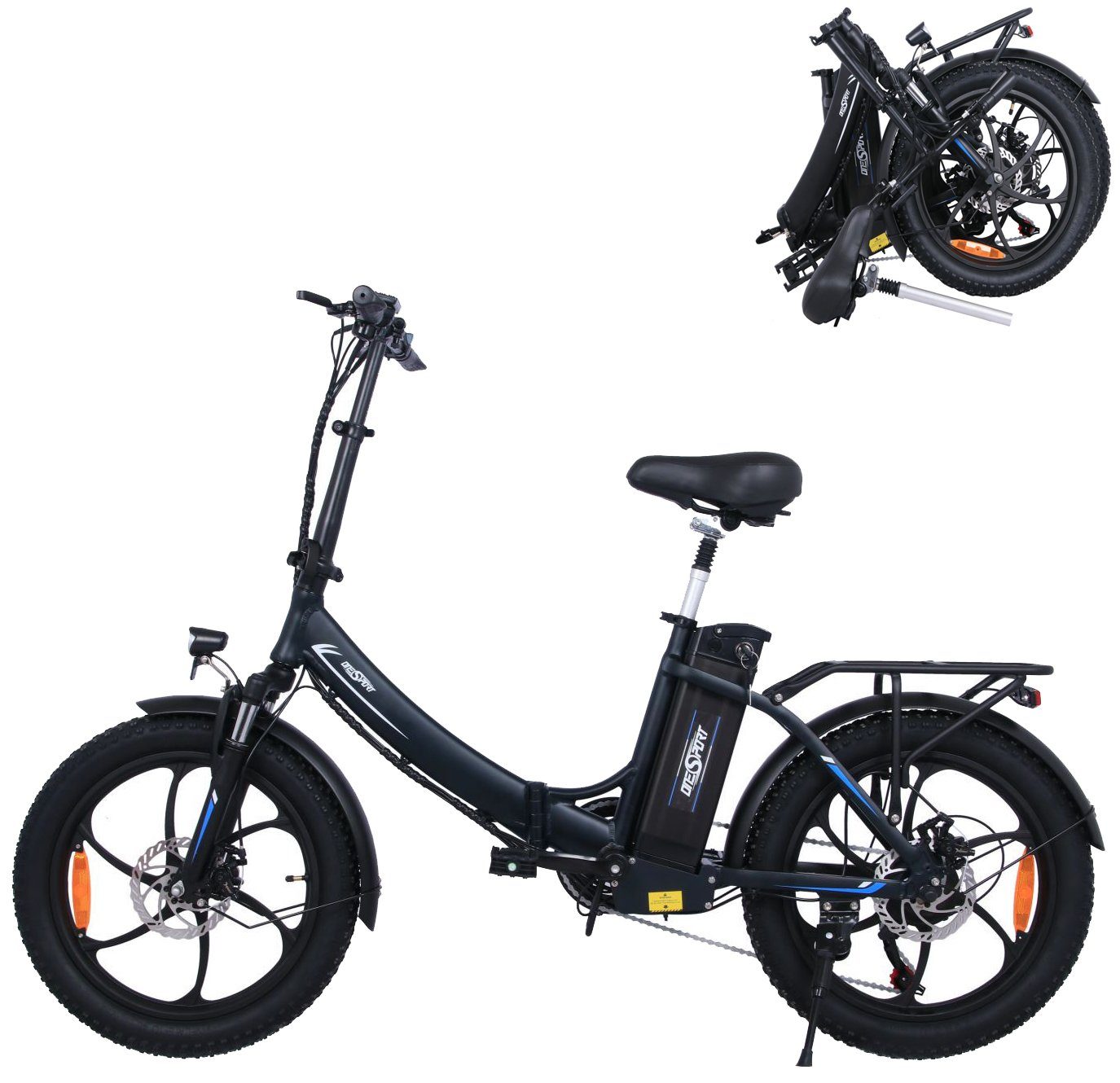 Fangqi E-Bike 20 Zoll Klapprad Elektrofahrrad,E-Bike,Shimano 7-Gang,48V/15Ah akku, Kettenschaltung, Heckmotor, (spar-set,E-Mountainbike, E-Dirtbike, MTB(Optionaler Gashebel: Nach dem Einbau des Gashebels kann ein rein elektrischer Modus erreicht werden, Fahrmodi: Pedal-Modus und Power-Assist-Modus), Stadtfahrräder, Smartbikes, Elektrofahrräder für Herren und Damen), Datendisplay, Lithium-Ionen-Akku, Höhenverstellbare Sattelstütze Schwarz