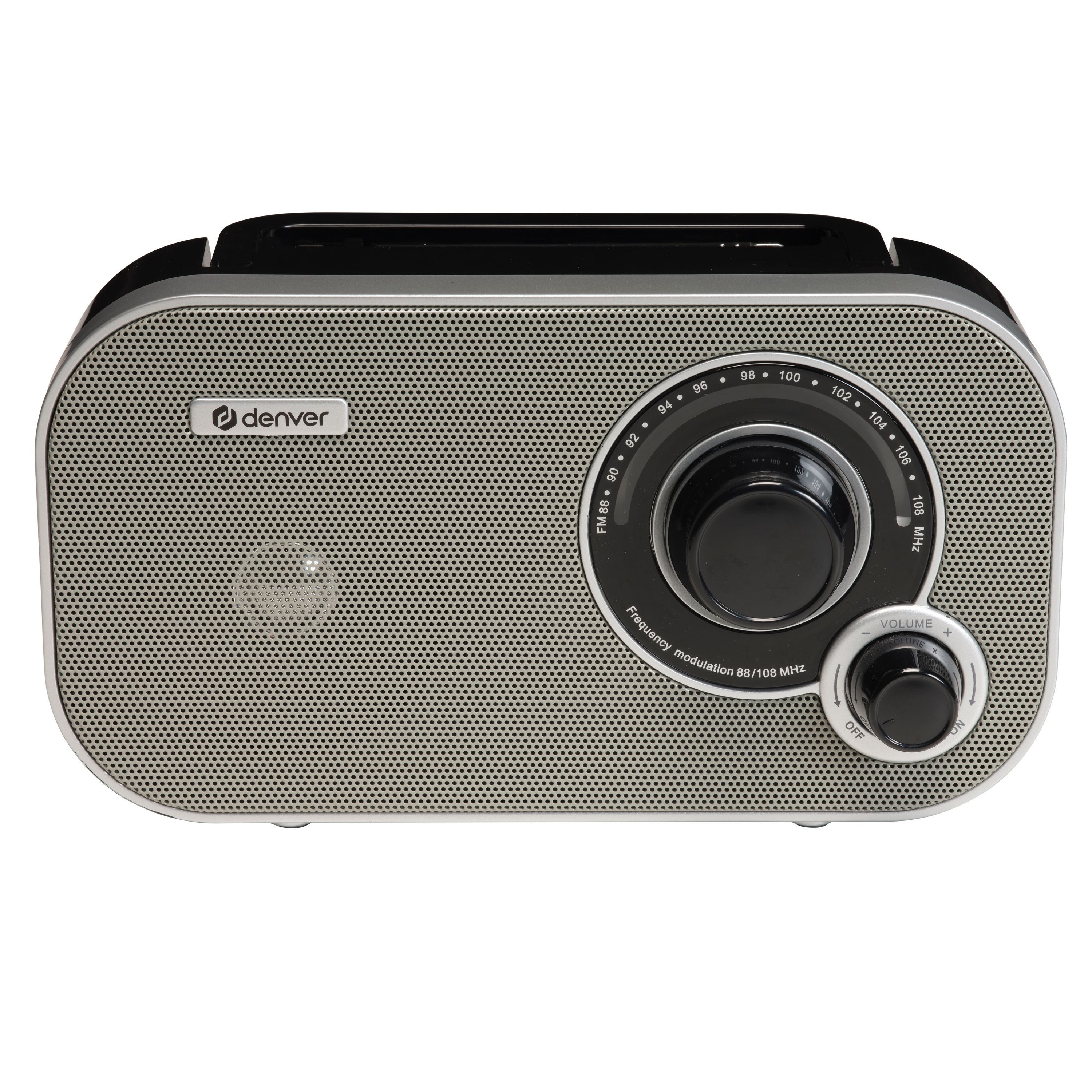 Denver TR-51GR Radio (FM-Radio mit analogem Tuning, 1 W, Analoges Tuning, tragbar, wahlweise netzbetrieb oder akkubetrieb)