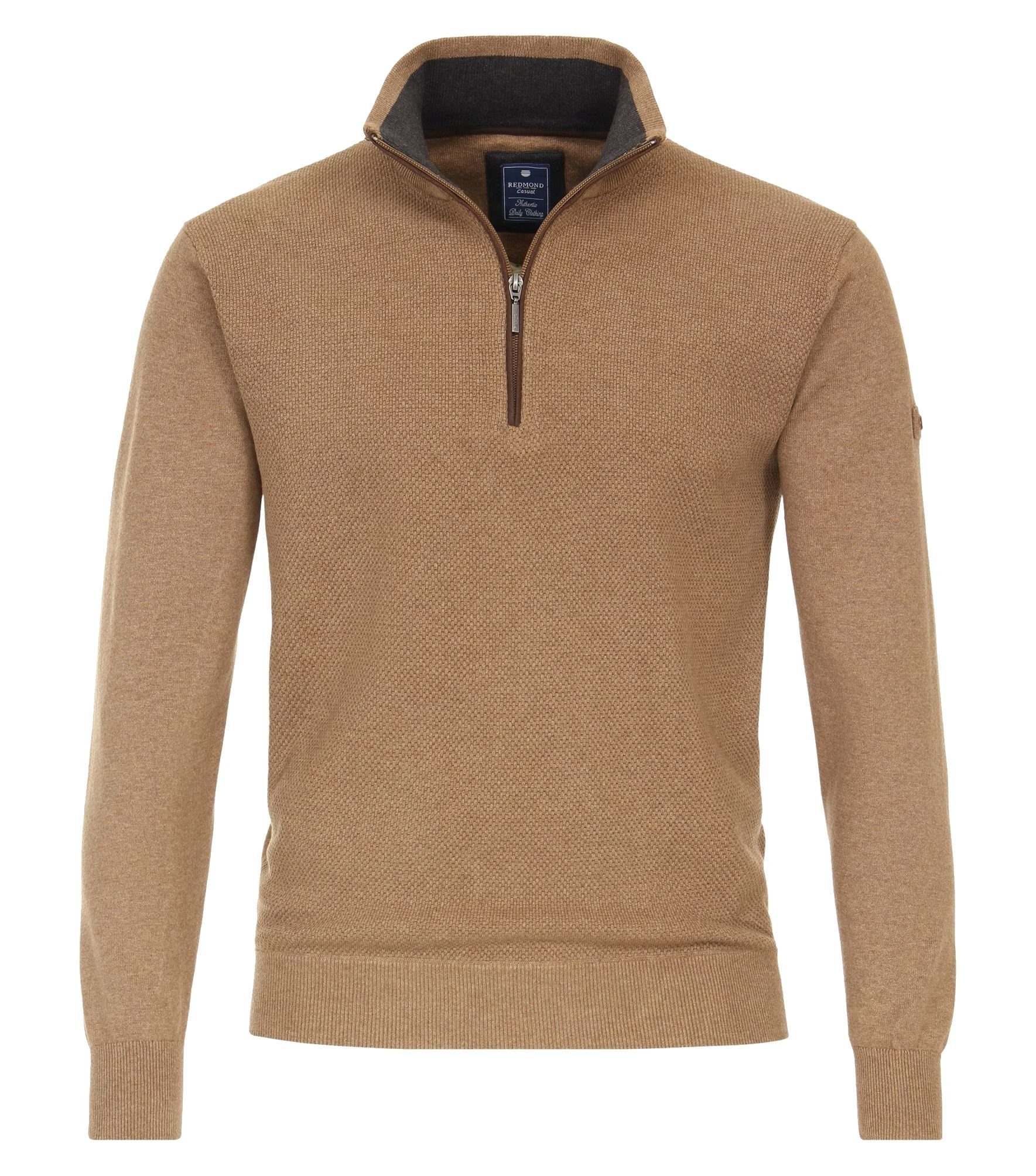 Redmond Troyer Sweatshirt Reißverschluss Camel (303)