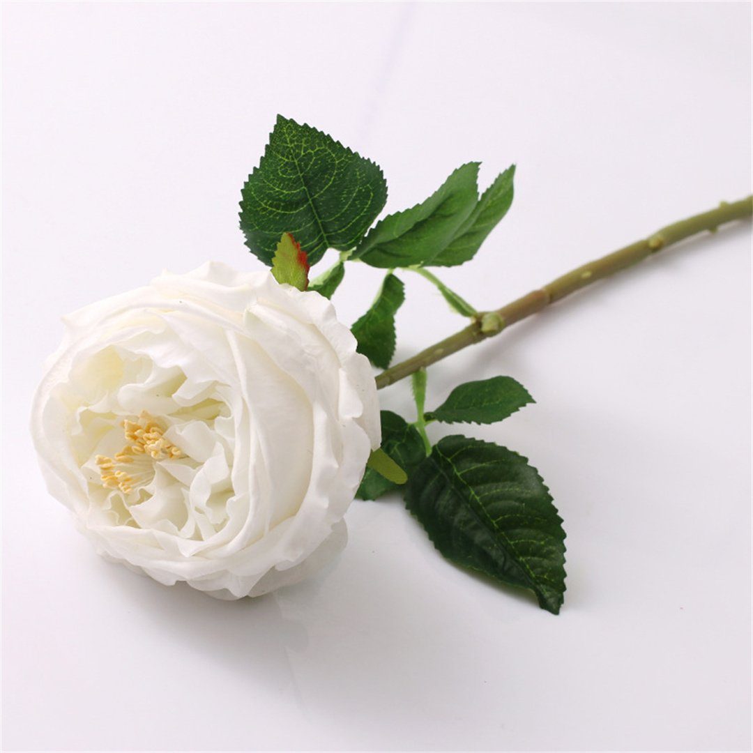 Kunstblumenstrauß Simulierte Touch feuchtigkeitsspendende Austin Rose, L.Ru UG, Dekorative Foto-Requisiten, Tischdekorationen, Blumen und Kunstblumen Weiß
