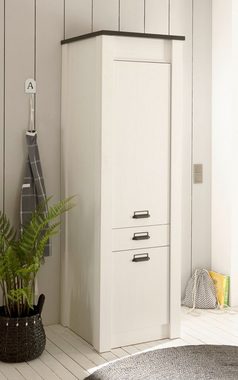 Furn.Design Hochschrank Stove (Küchenschrank in weiß Pinie Landhaus, 62 x 201 cm) mit Soft-Close