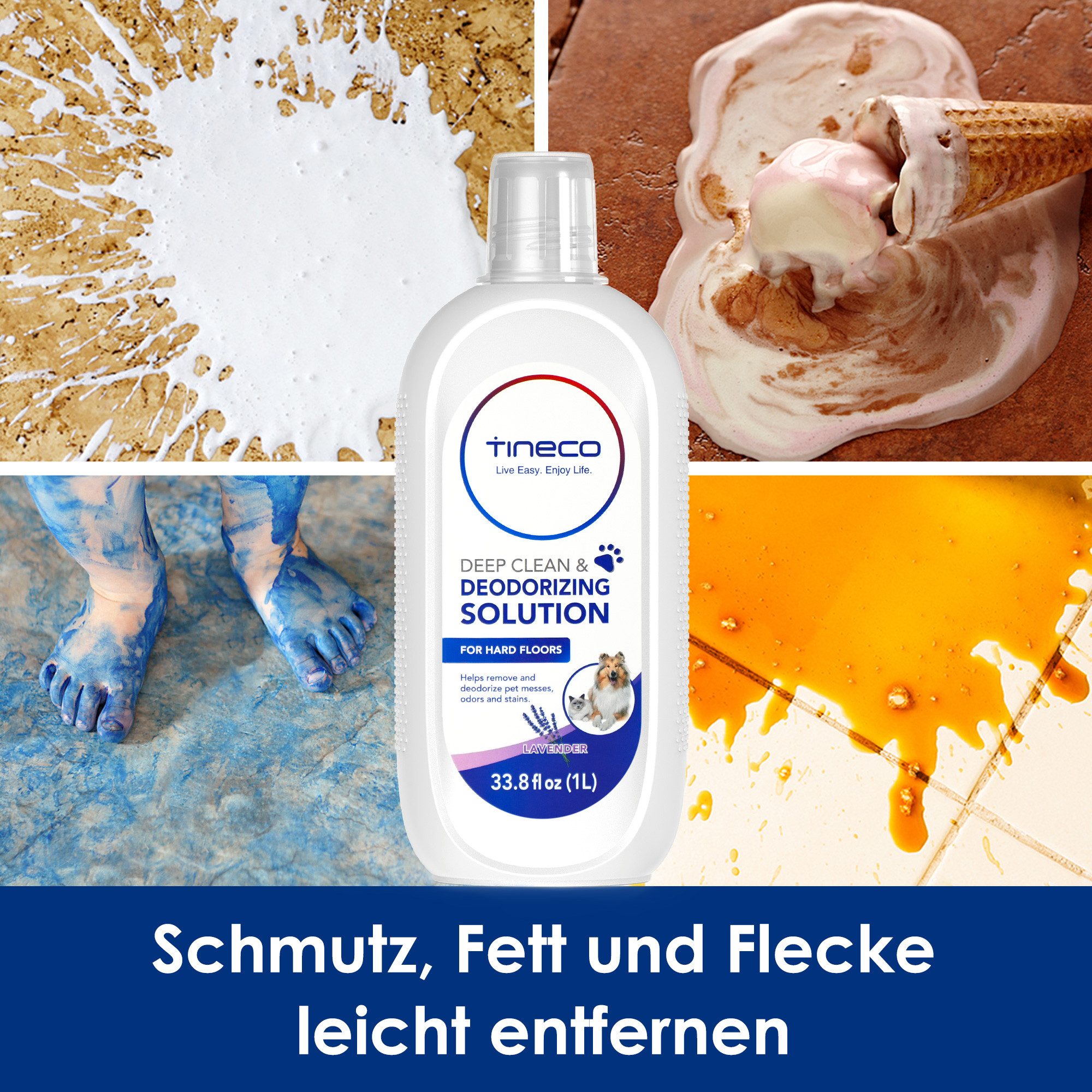 Tineco PET Hartboden Reinigungsflüssigkeit Lavendel 1 Liter Fussbodenreiniger (1-St)