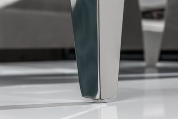 riess-ambiente Couchtisch MODERN BAROCK 100cm grau / weiß, Wohnzimmer · Marmor-Optik · Glasplatte · Edelstahl · eckig