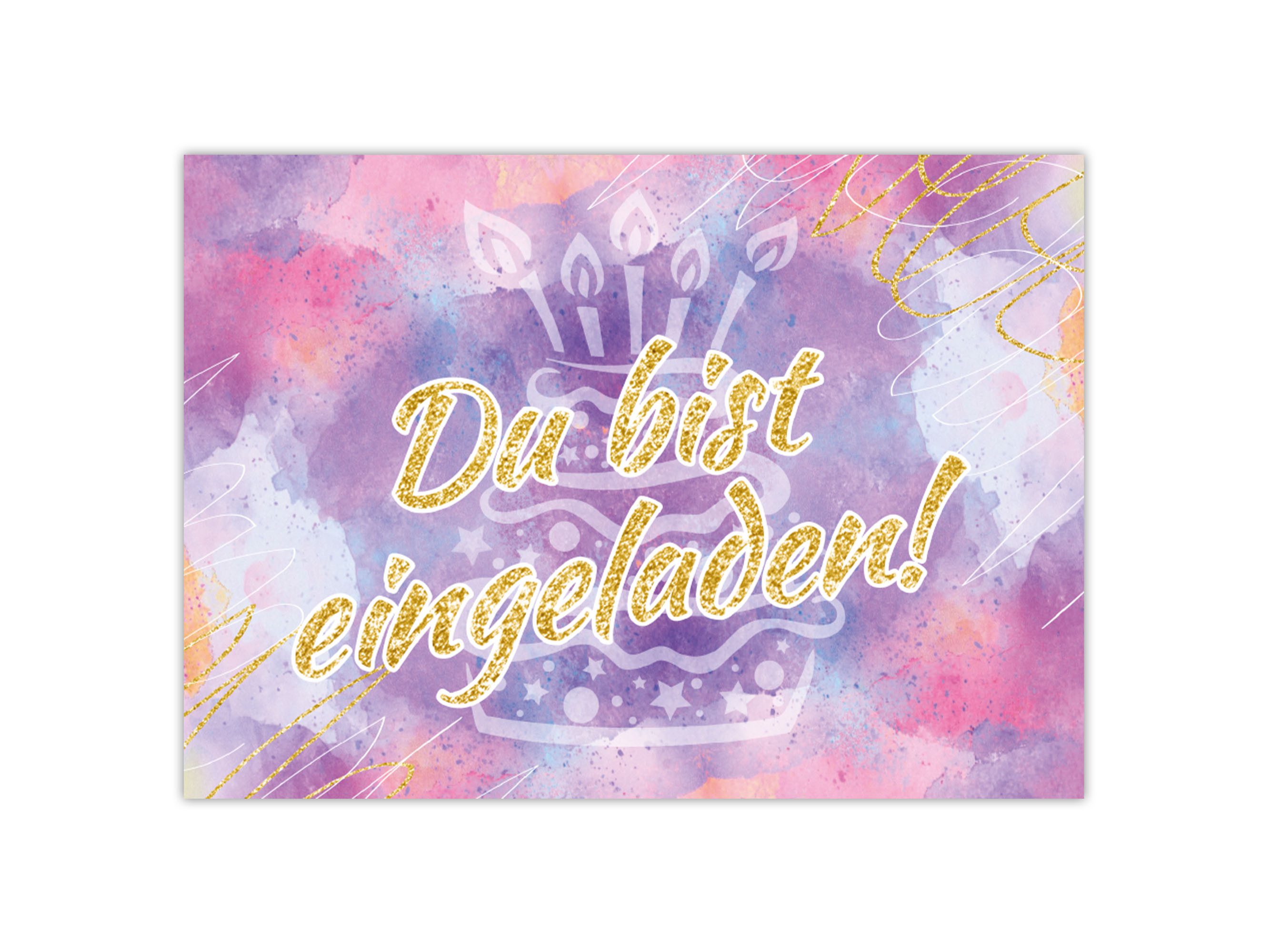 LIMONIA Einladungskarten zum Geburtstag Einladungen Karten Aquarell Erwachsene Kinder, Einladungskarten Aquarell Karte für Feiern