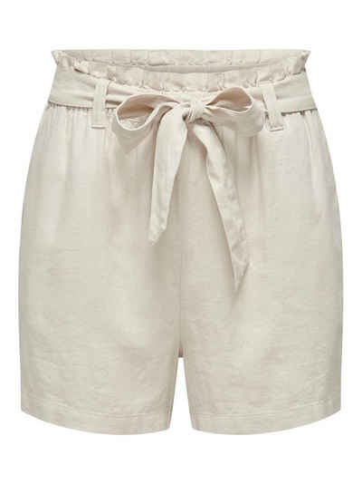 JACQUELINE de YONG Shorts Kurze Stoff Shorts Paperback Hose aus Leinen JDYSAY 4910 in Sand