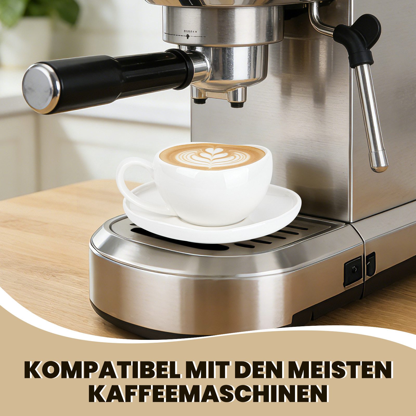 HOMELUX Espressotasse 12 Stück Kaffeetassen Set 120ml Mokkatassen Tassen Teetasse Weiß, 12-tlg., Keramik, Espresso Tasse für 6 Personen mit Untertassen Spülmaschinenfest