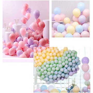 Daisred Luftballon 100 Stück Macarons Gemischte Bunt Luftballons für Hochzeit Geburtstag, Partydekoration