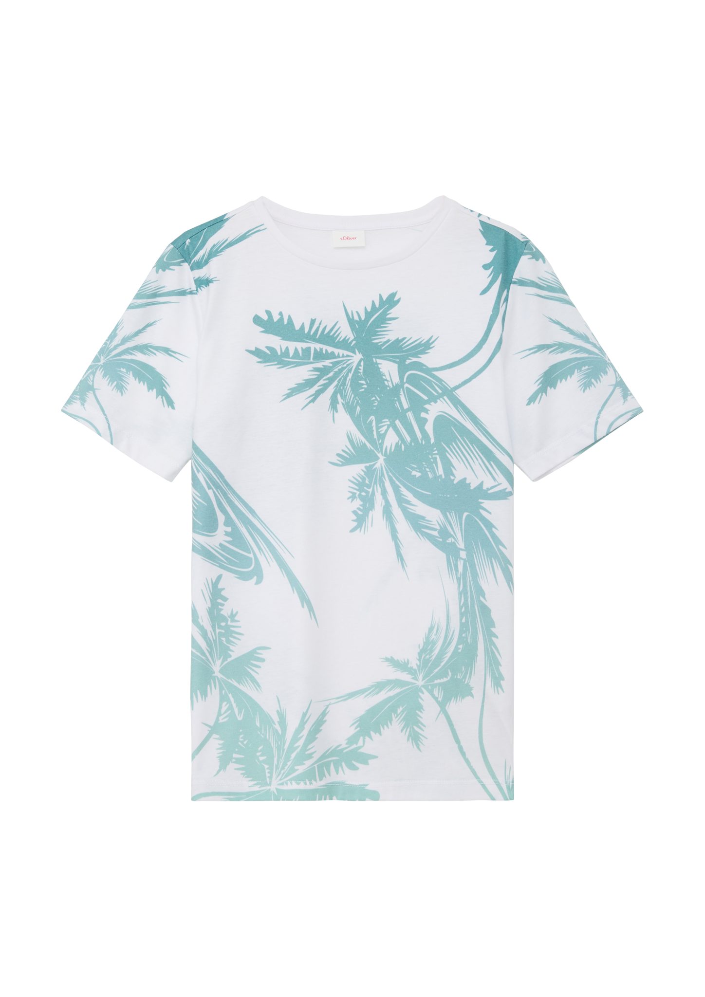 T-Shirt Kurzarmshirt s.Oliver Allover-Print mit weiß