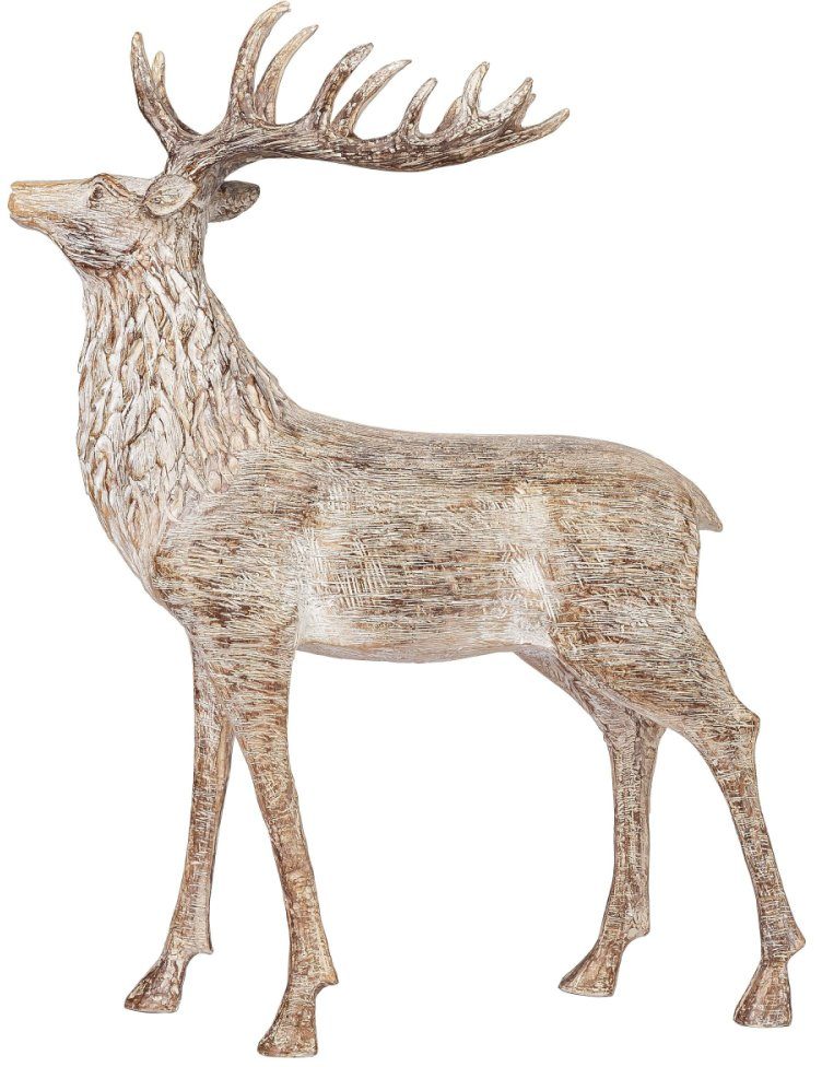 Schneider Weihnachtsfigur Weihnachtsdeko (1 St), Hirsch im rustikalen  Design, Höhe ca. 35 cm