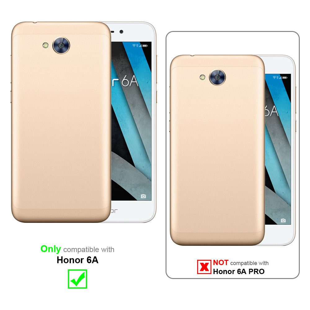 Cadorabo Handyhülle für Honor 6A Hülle Honor 6A, Hülle Schutzhülle mit Standfunktion, Kartenfach und Magnetverschluss