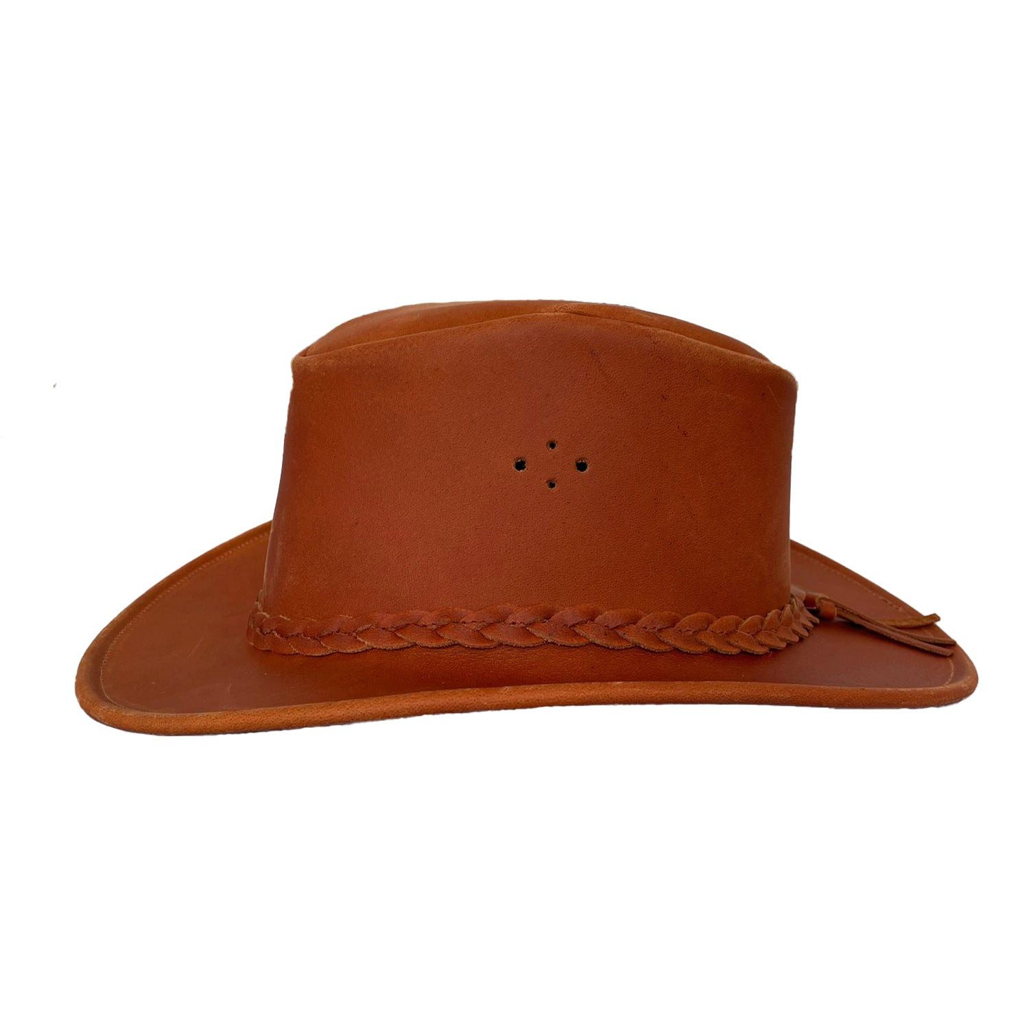 Outbacker Cowboyhut Cowboy Lederhut mit geflochtenem Hutband in rust Größe S, M und XXL