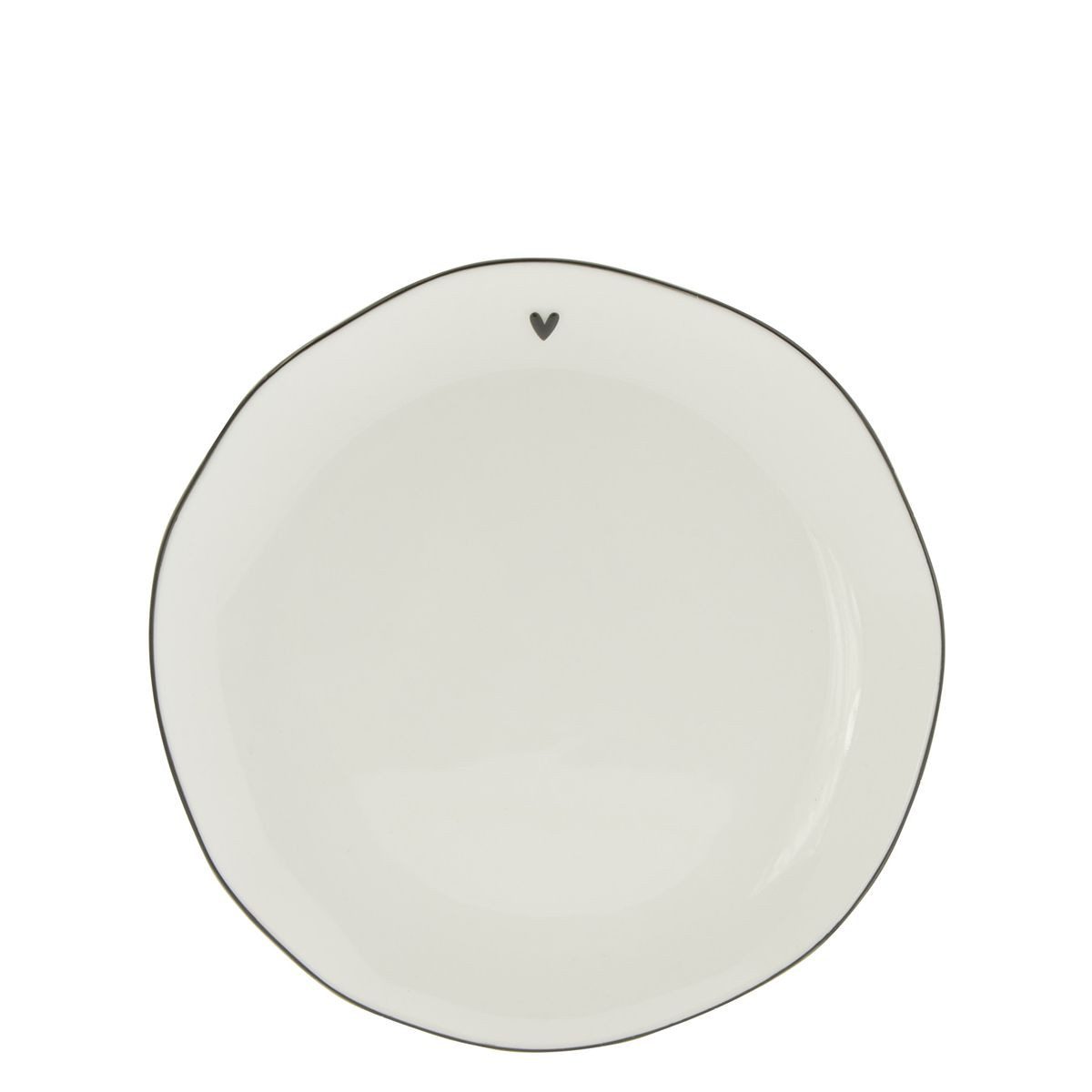 Bastion Collections Kuchenteller Schwarzes Herz, Spülmaschinengeeignet, Weiß, schwarzes Herz, H: 2cm