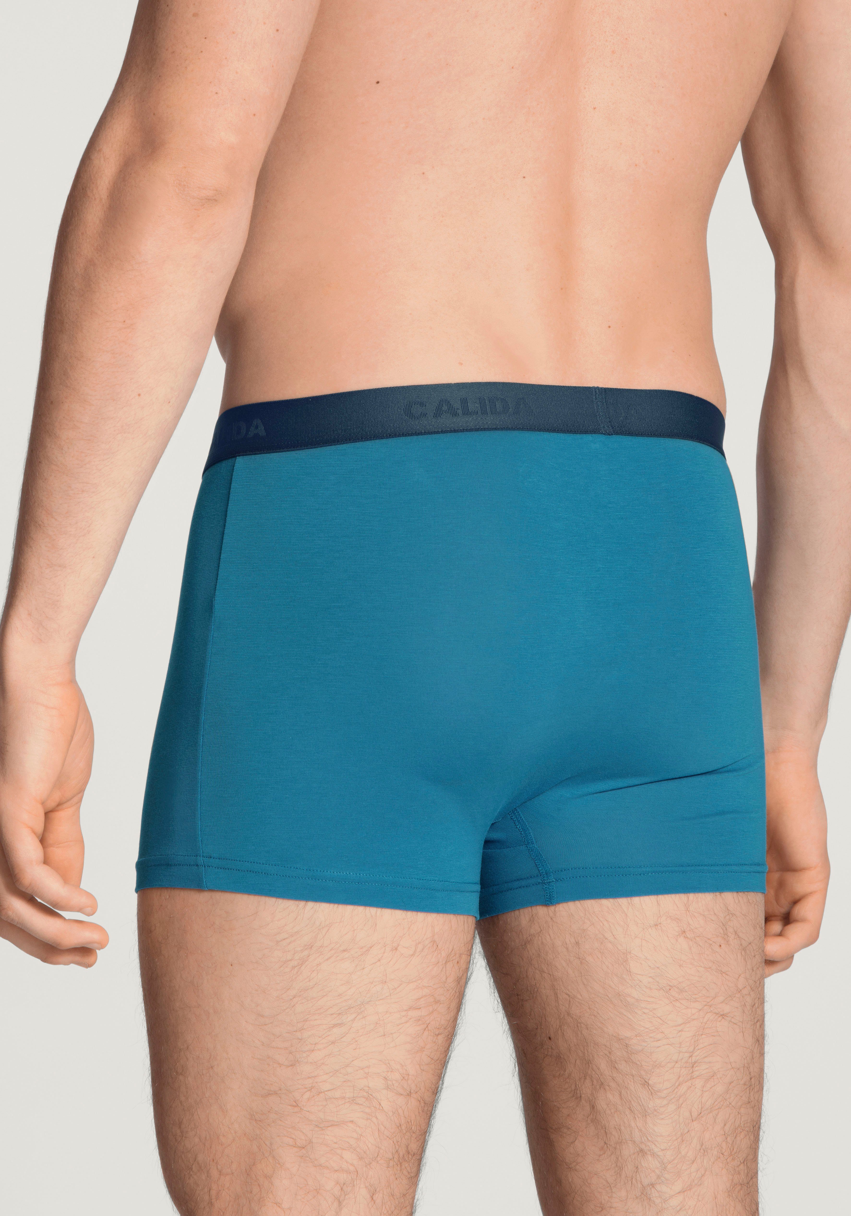 Natural Jersey-Qualität formstabile Benefit CALIDA Single Boxershorts 3-St) mutlicolor Boxer-Brief (Packung,
