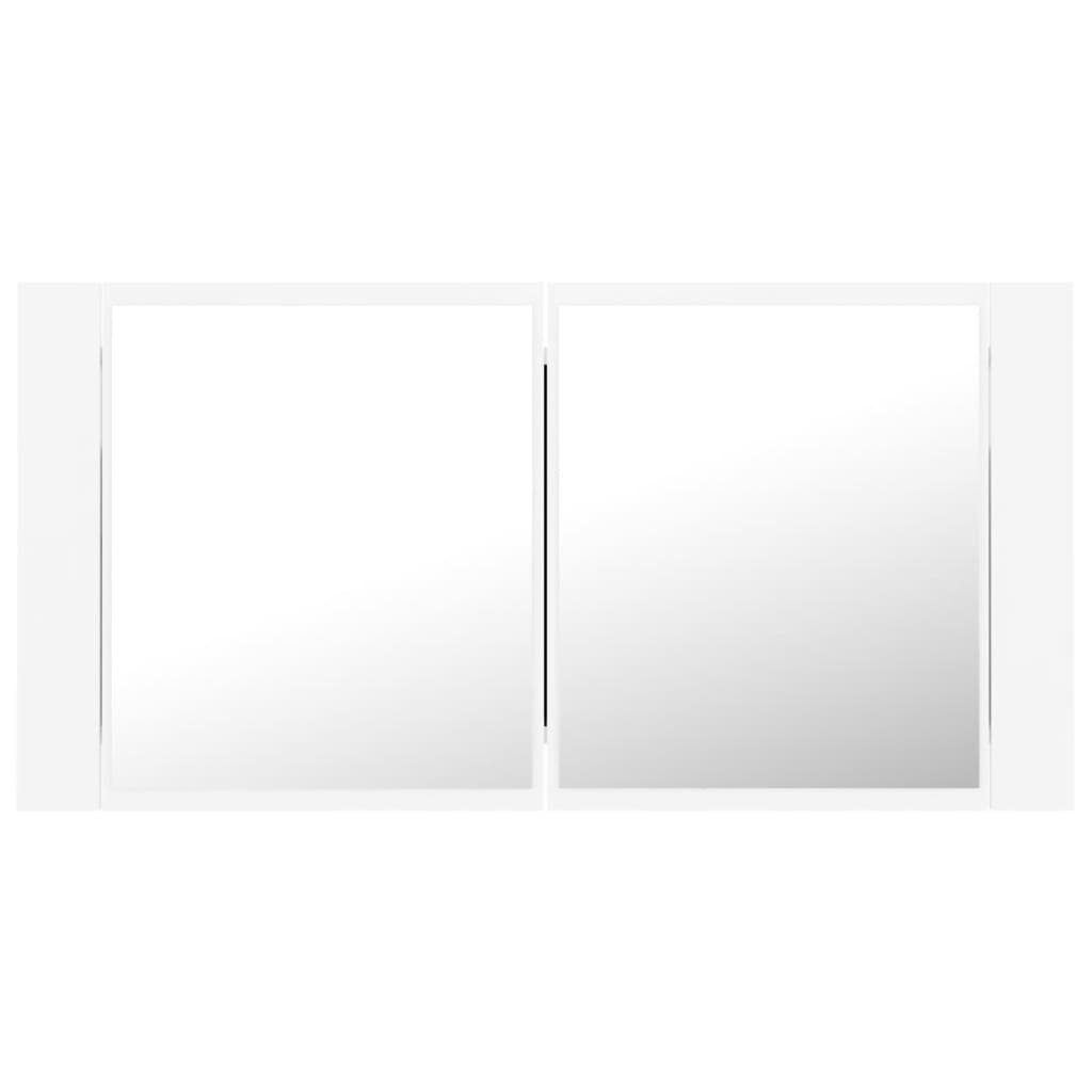 cm vidaXL (1-St) 90x12x45 Weiß Acryl LED-Bad-Spiegelschrank Badezimmerspiegelschrank