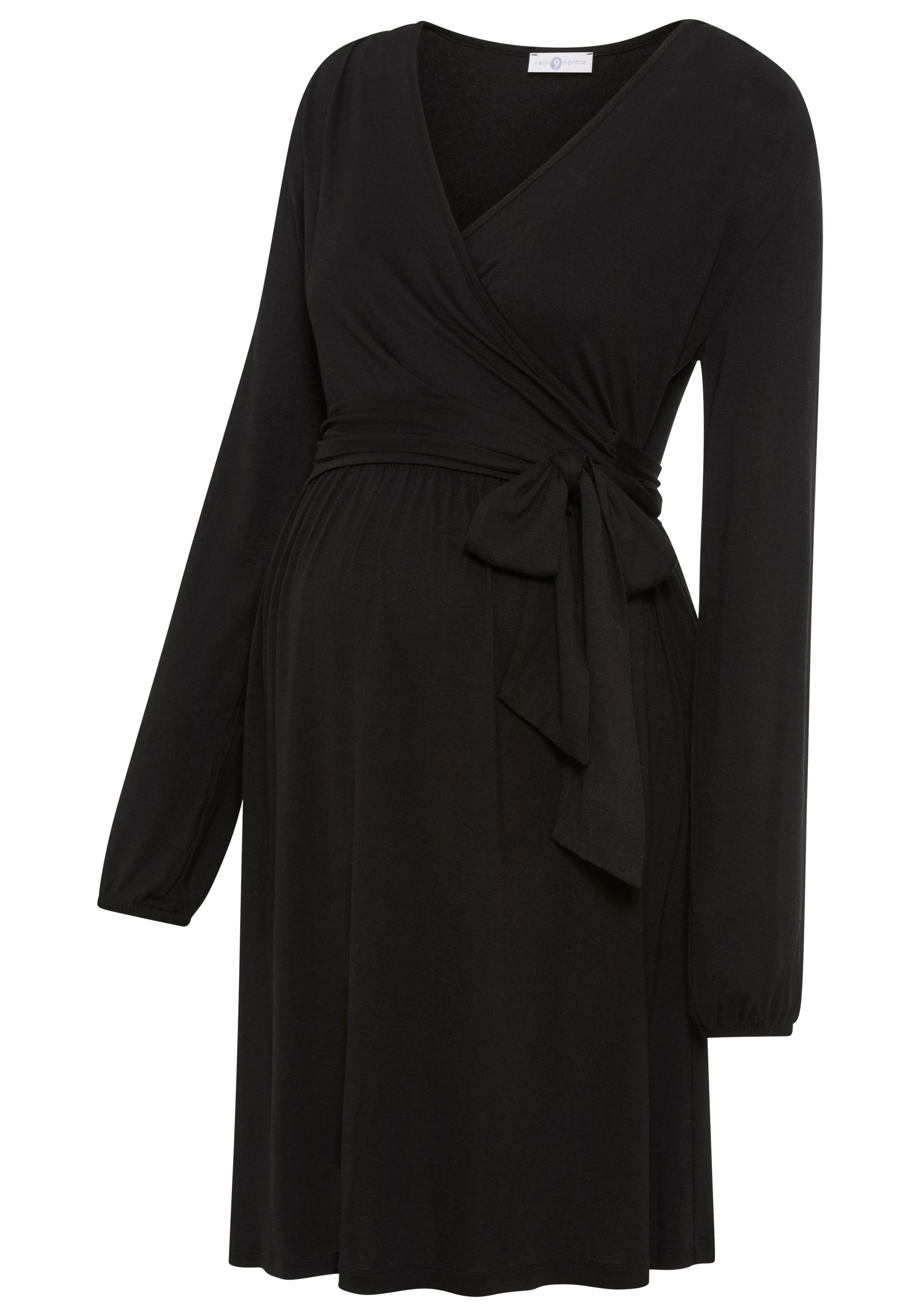 Umstandskleid Wickel-Kleid mit pratischer Ausschnittlösung