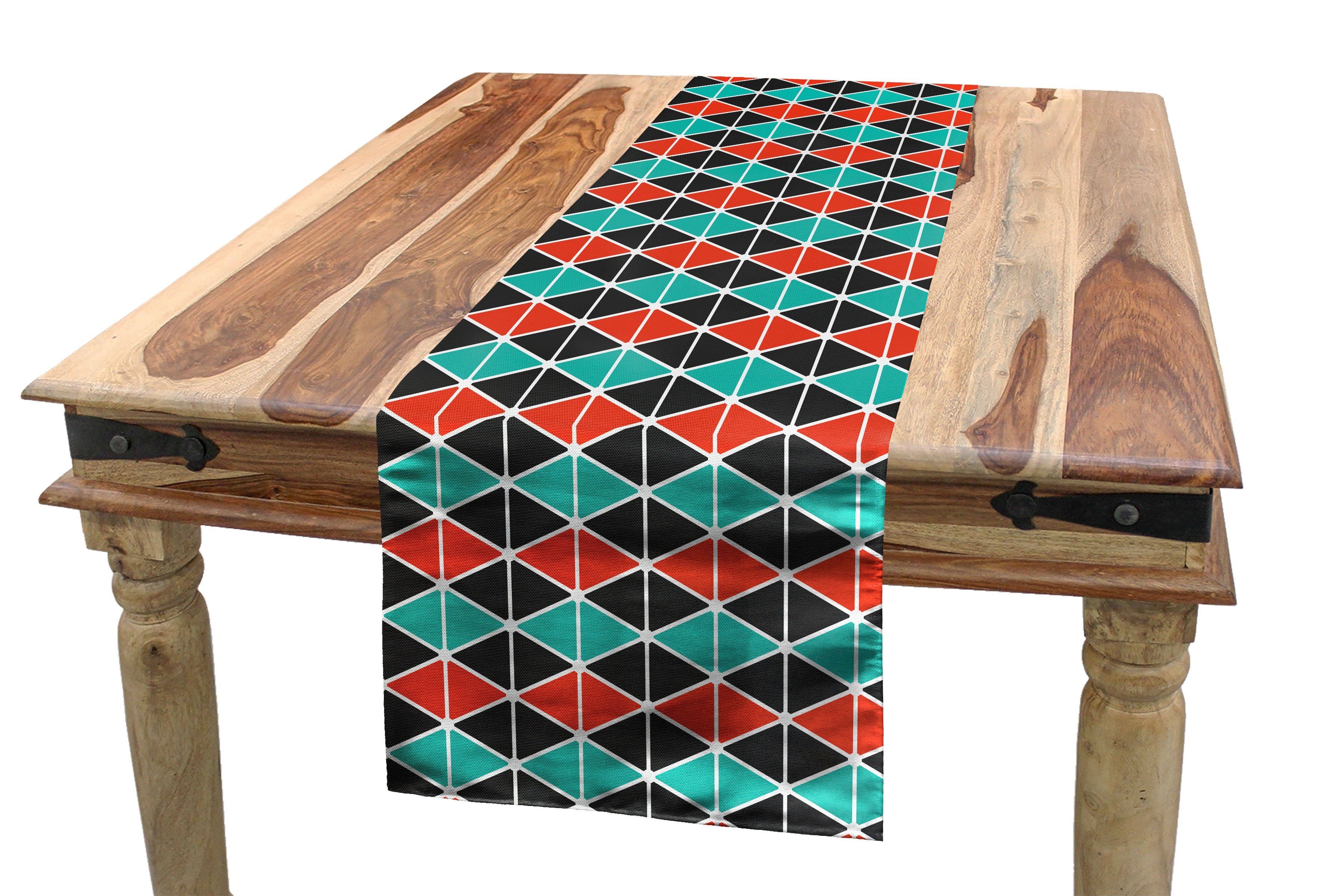 Triangles Hexagons Tischläufer, Rechteckiger Geometrisch Abakuhaus Tischläufer Dekorativer Küche Esszimmer