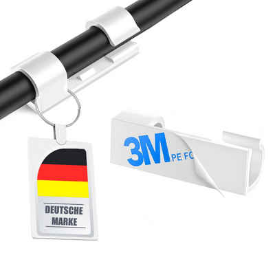 ECENCE 80x Kabel-clips Kabelhalter Weiss selbstklebend Kabelzubehör
