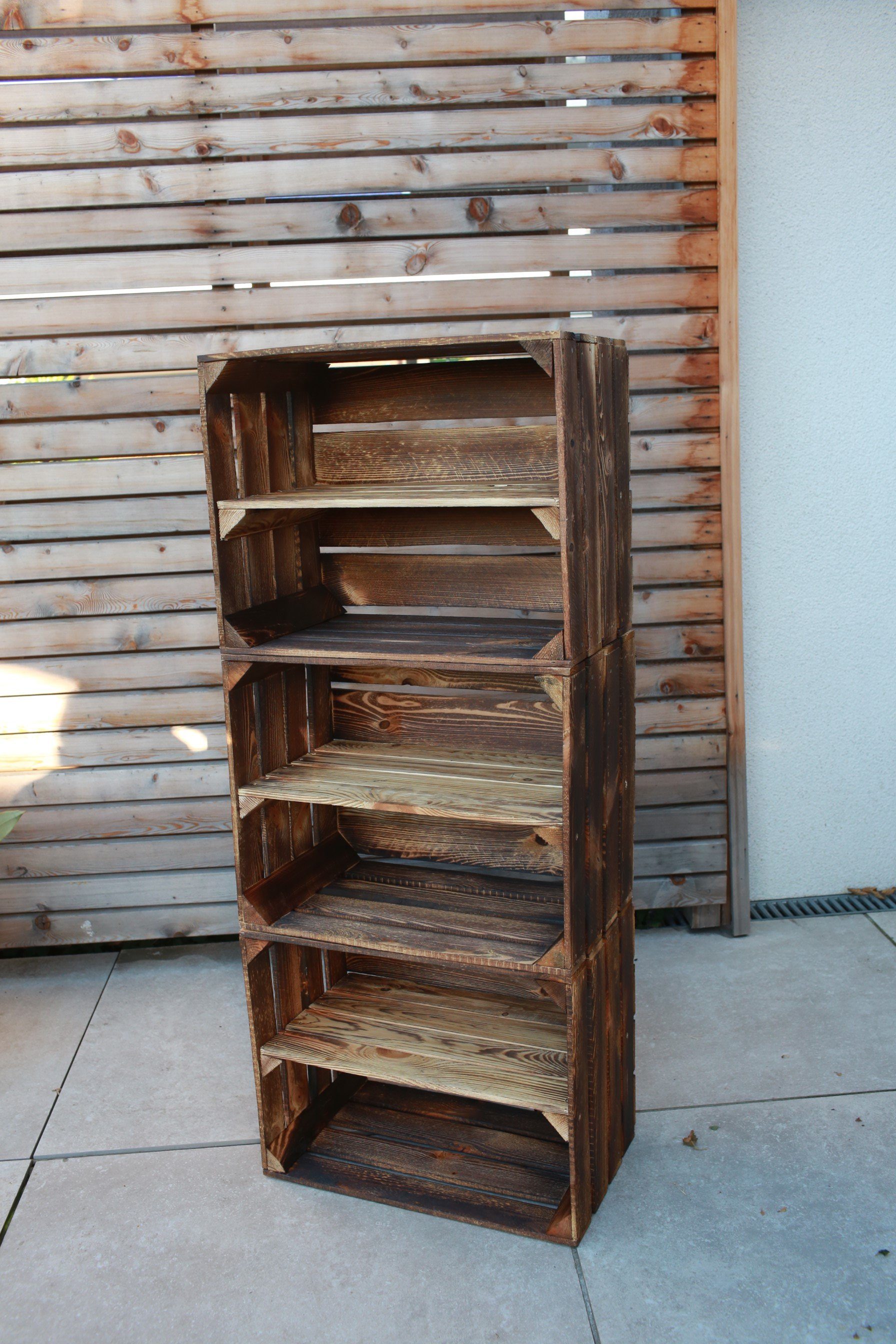 Teramico Holzkiste Holzkisten 50 x 40 x 30cm geflammt Set-Varianten kostenloser Versand, geflammt