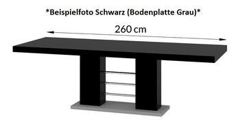 designimpex Esstisch Design HE-111 Schwarz - Grau Hochglanz ausziehbar 160 bis 260 cm