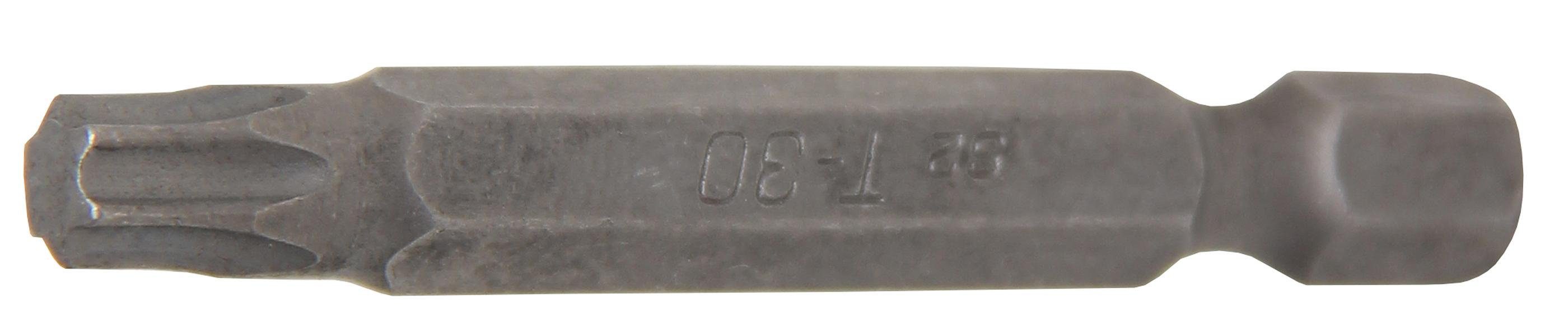 BGS technic Bit-Schraubendreher Bit, Länge 50 mm, Antrieb Außensechskant 6,3 mm (1/4), T-Profil (für Torx) T30