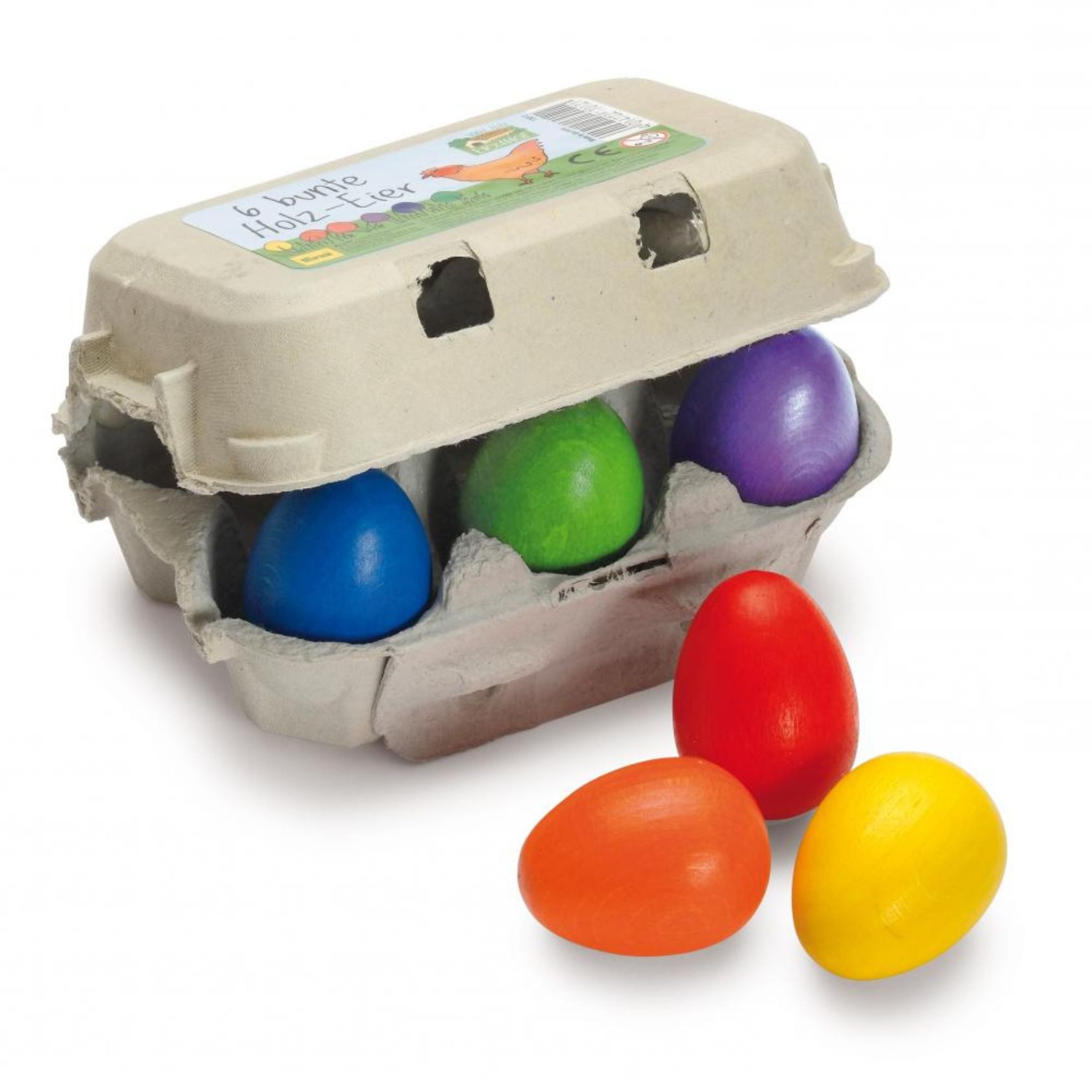 Erzi® Spiellebensmittel Eier bunt im Karton, (Set, 7-tlg., 1), Made in Germany