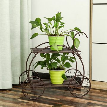 Insma Blumenständer, Pflanzenständer Kutsche-Form Metall Indoor Wohnzimmer Outdoor Garten Blumentreppe