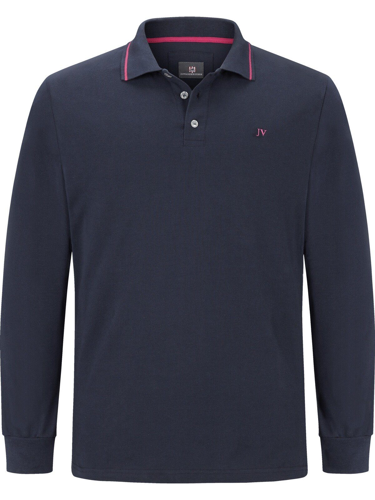 Jan Vanderstorm Langarm-Poloshirt ELLIS in hochwertiger Pikee-Qualität