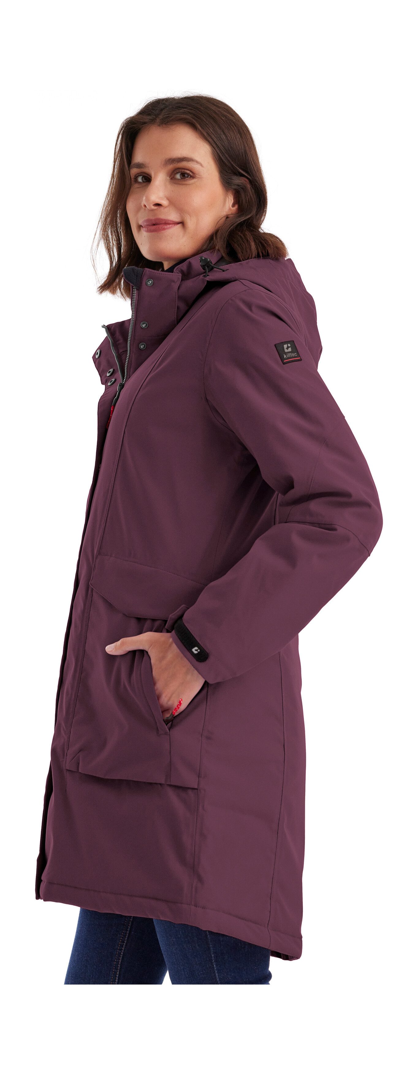 Killtec Parka Damen Funktionsparka Wasserdichter, atmungsaktiver Damenparka mit abnehmbarer Kapuze
