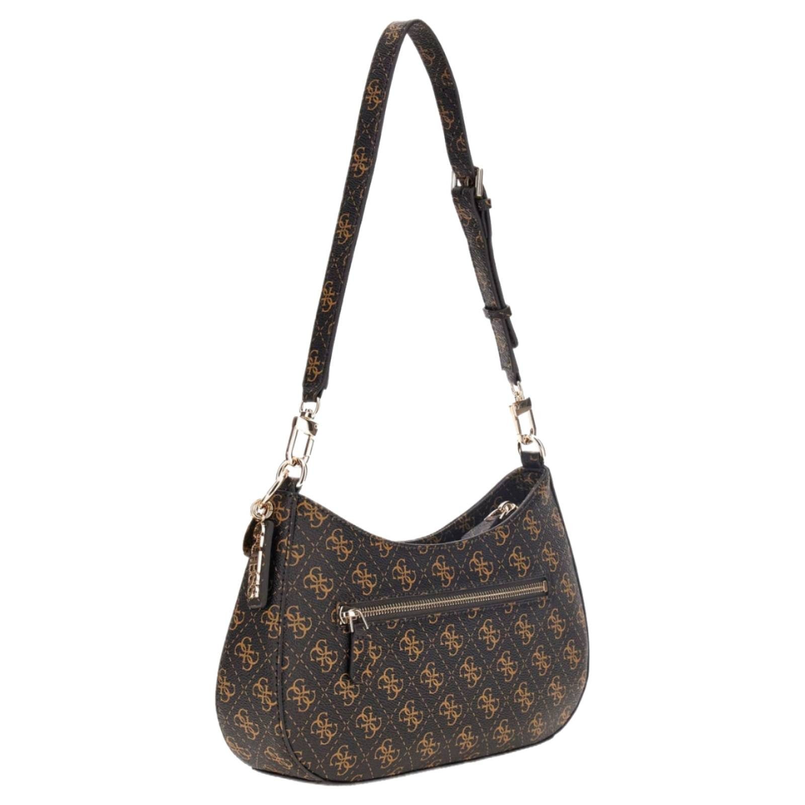 Guess Schultertasche Noelle II Top Zipper Shoulder Bag brown logo günstig online kaufen
