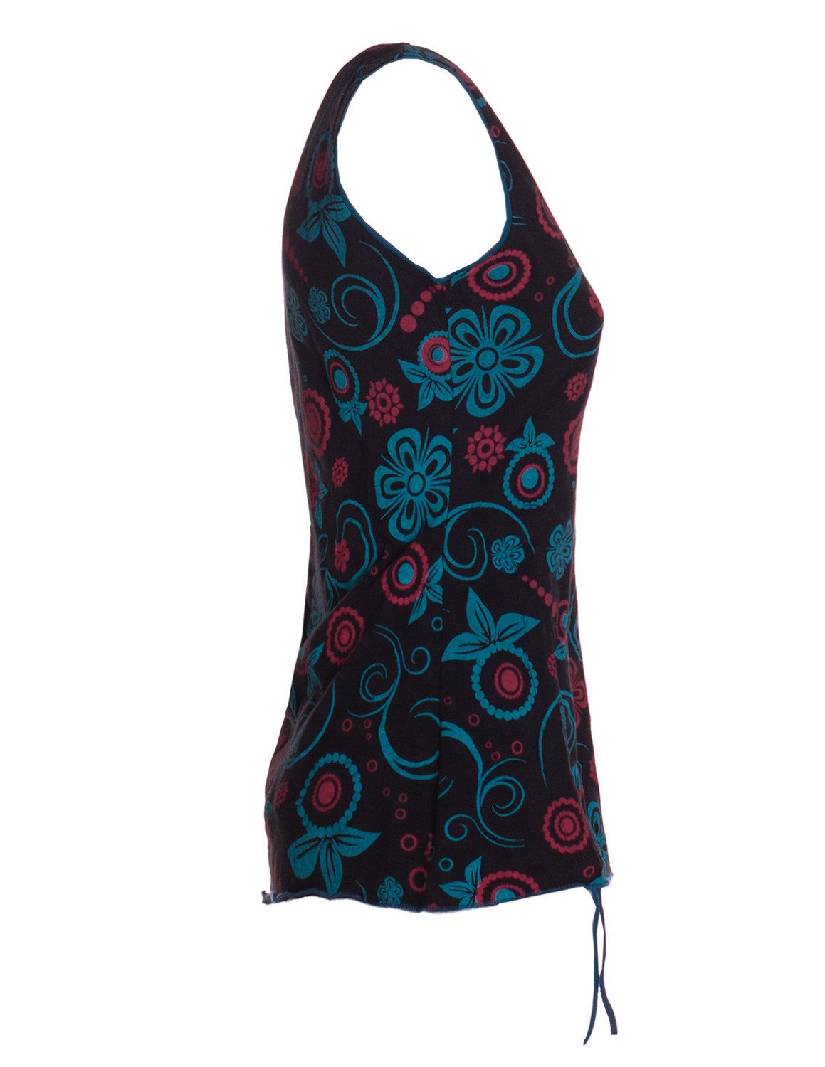 Vishes Shirttop Tanktop Damen Blumenprint V-Ausschnitt verstellbar Baumwolle Alternative Mode, Boho, Hippie, Ethno, Festival – Bild 3 von 5