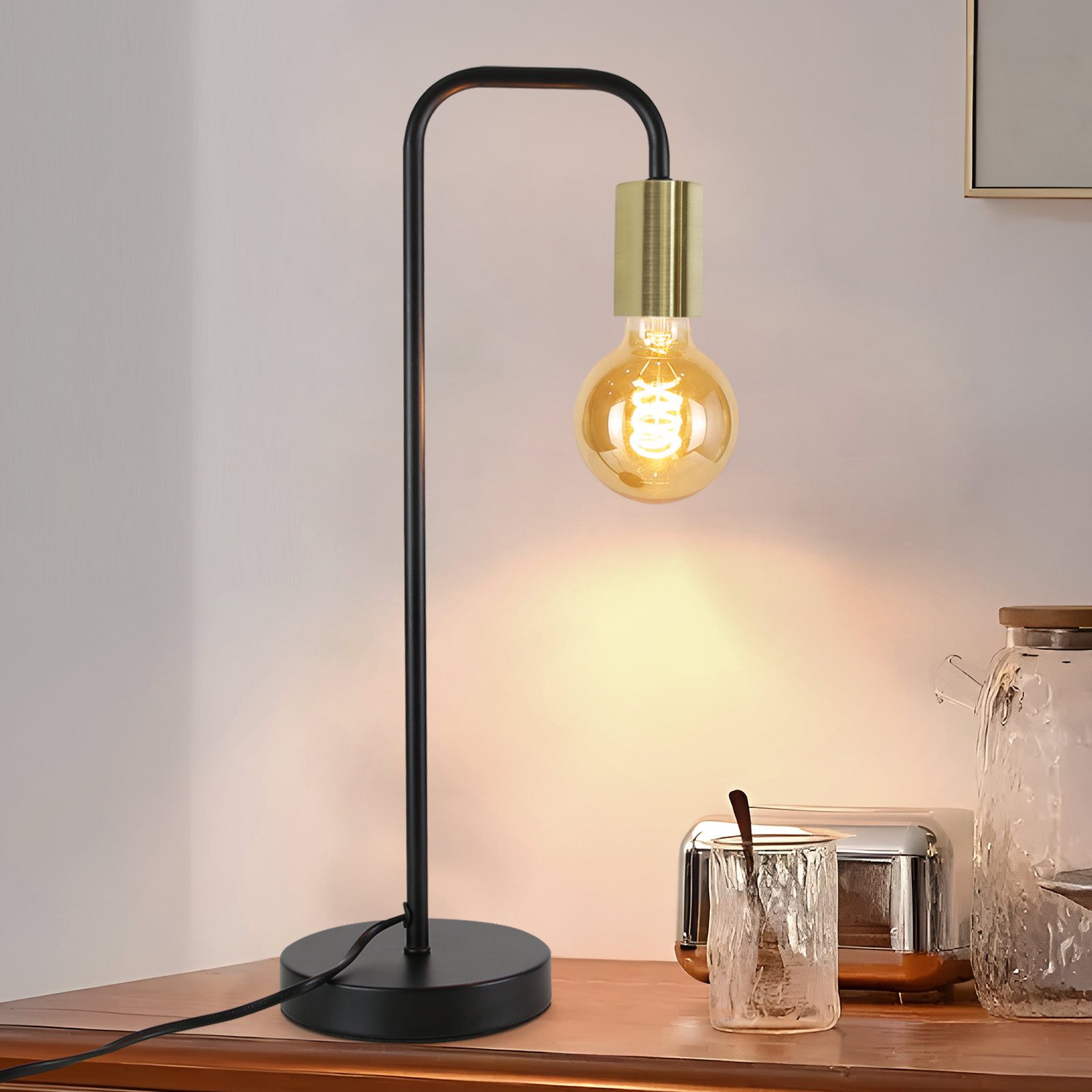 Nettlife Tischleuchte Vintage Schwarz E27 mit günstig online kaufen