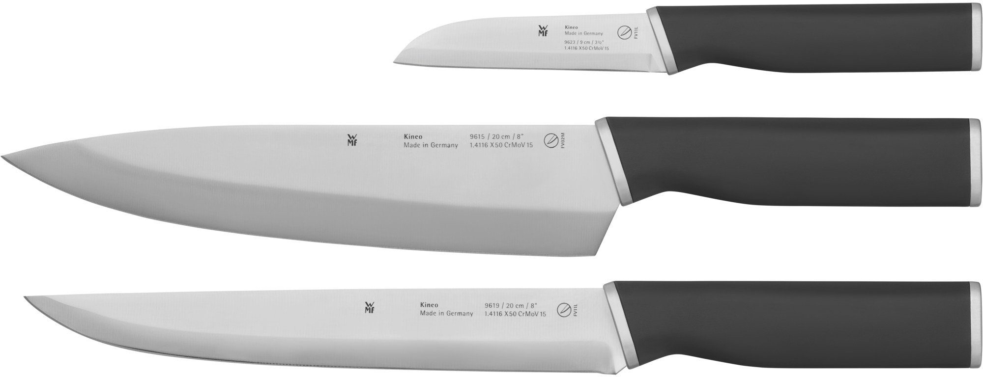 WMF Ножи-Set Kineo (Set, 3-tlg), Ножиklingen aus Spezialklingenstahl, Made in Germany