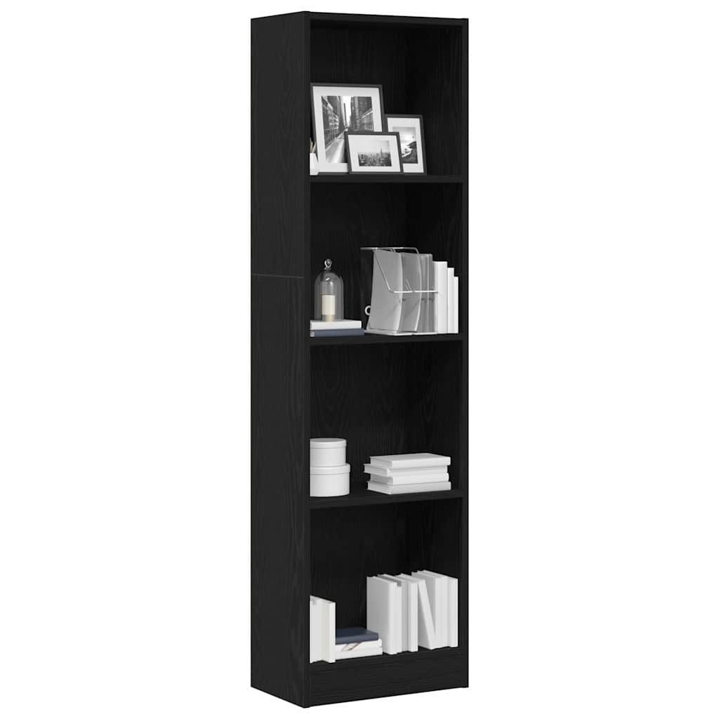 vidaXL Bücherregal Bücherregal Schwarz Eichen-Optik 40x24x143 cm Holzwerkstoff, 1-tlg. – Bild 3 von 5
