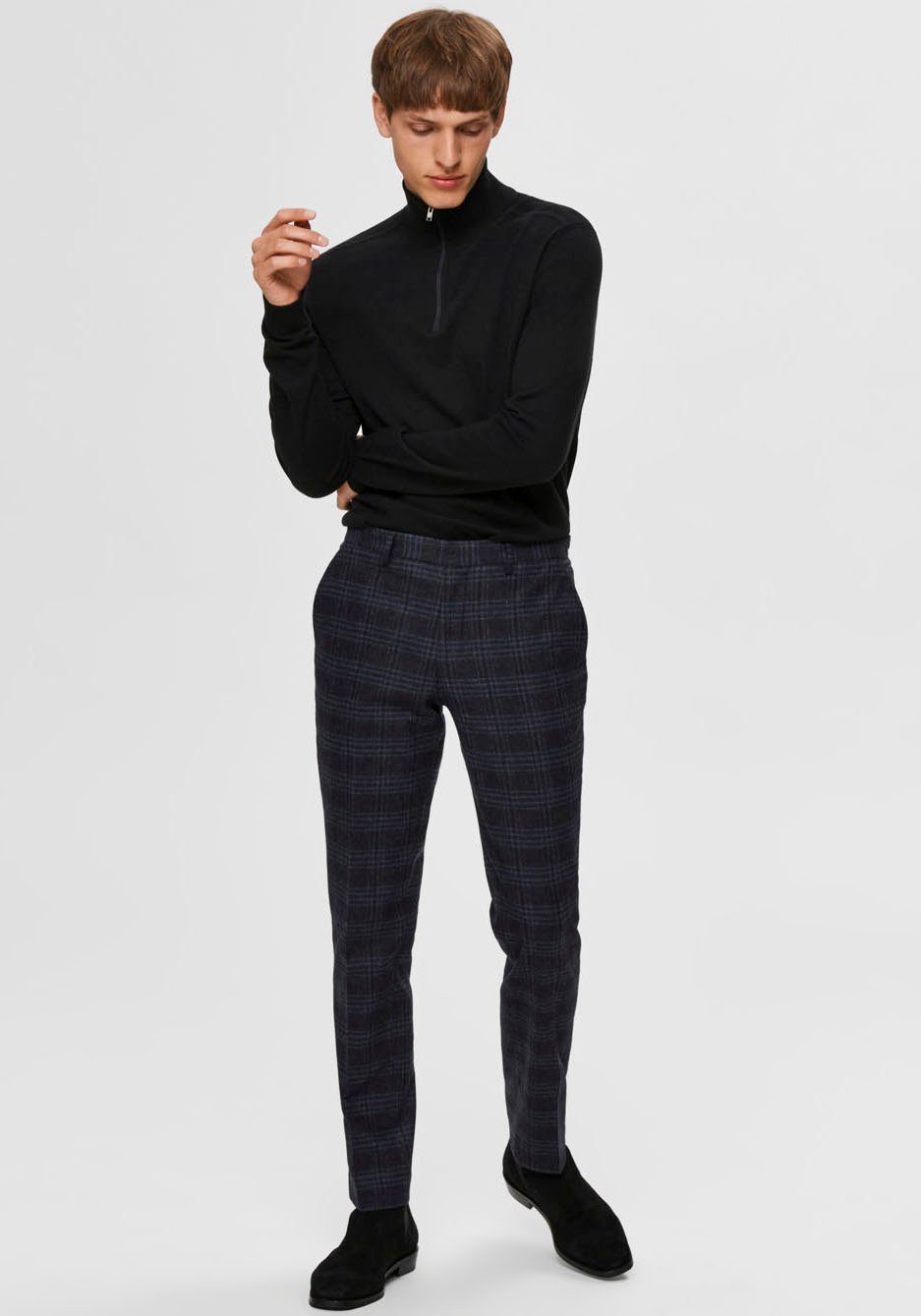 Selected Troyer SLHBERG HALF ZIP CARDIGAN NOOS Baumwolle, regular fit