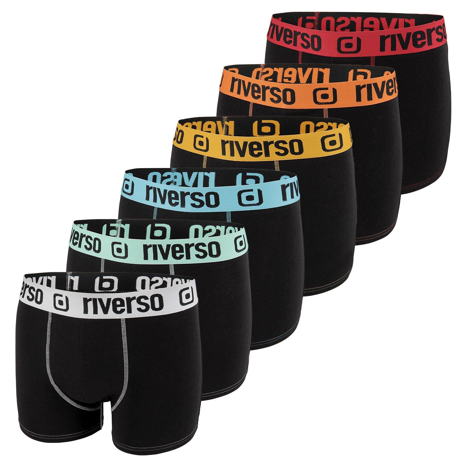 riverso Боксерские мужские трусы, боксерки Herren Retroshorts RIVJONNY Подштанники (Vorteilspack, 6-St) Basic Boxer mit Stretch