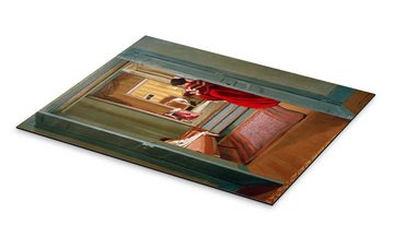 Posterlounge Alu-Dibond-Druck Félix Édouard Vallotton, Interieur mit Frau in Rot, Malerei