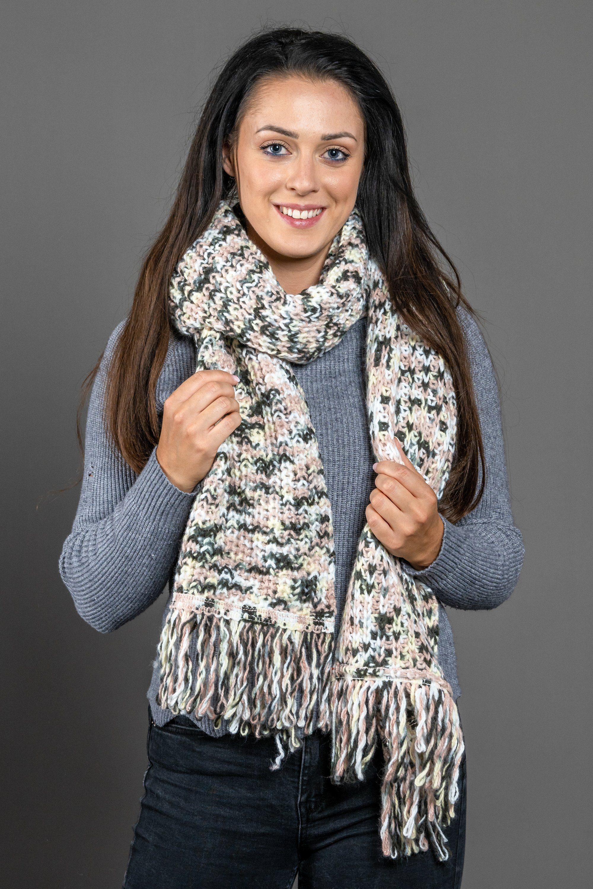 COLLEZIONE ALESSANDRO Wollschal "Becky" 1 Stk. tlg. kuschelweich, mit Frans günstig online kaufen