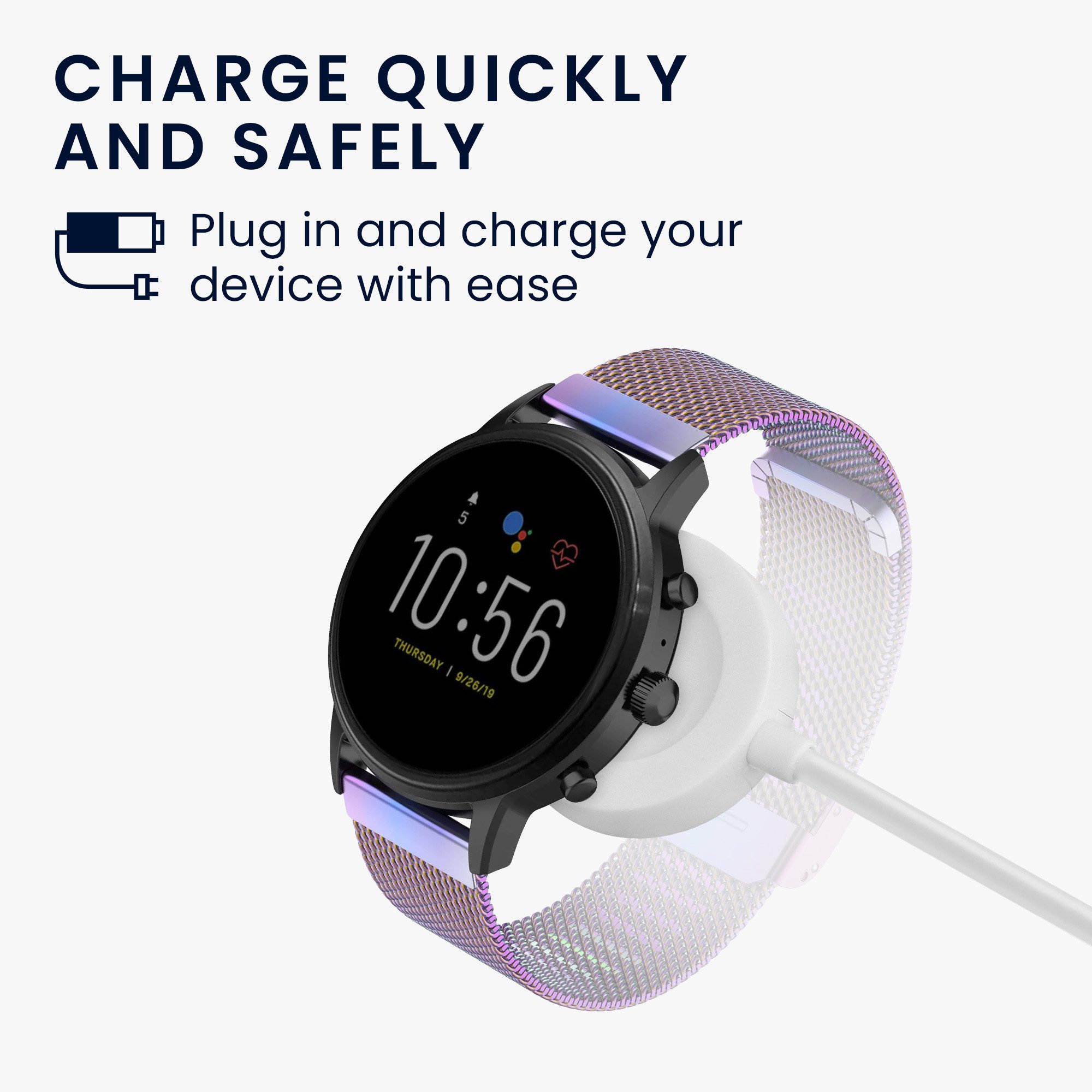 kwmobile Smartwatch Ladekabel für Fossil Gen 6 5 4 Smartwatch / Skagen Falster Smartphone-Ladegerät (1-tlg., USB Ladekabel für Smartwatch Aufladekabel - Fitnesstracker Ersatzkabel)