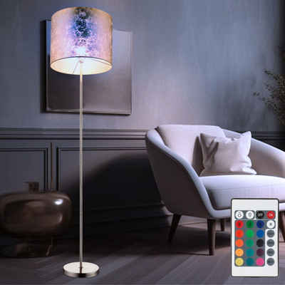 etc-shop LED Stehlampe, Leuchtmittel inklusive, Warmweiß, Farbwechsel, Decken Fluter Steh Lampe FERNBEDIENUNG Textil Beistell Beleuchtung