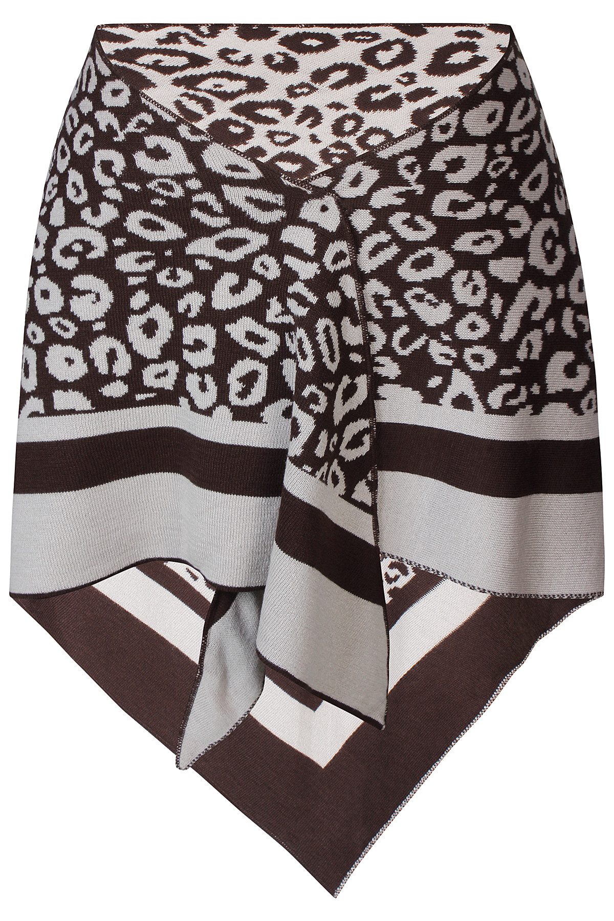 ZE-ZE Nordic Dreieckstuch Dreieckschal taupe mit Leo braun, Feinstrickschal günstig online kaufen