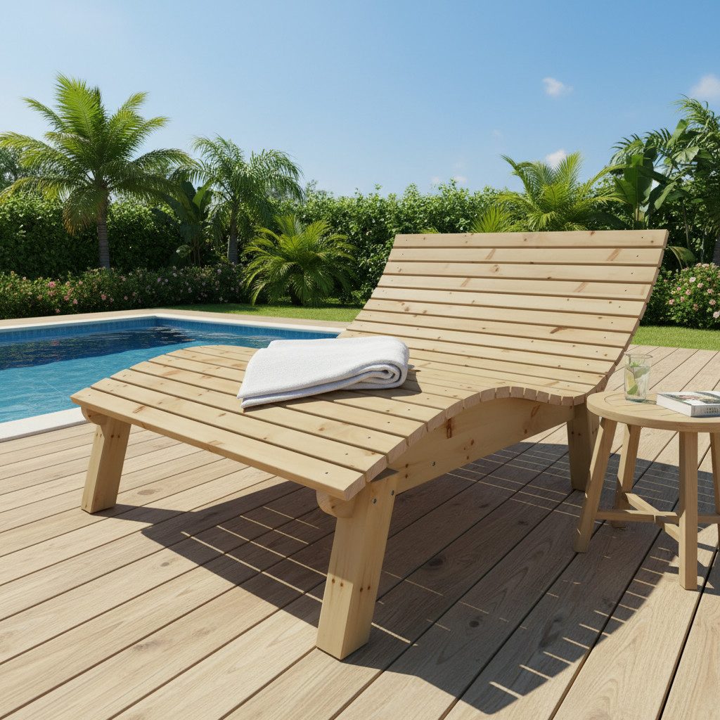 TUGA-Holztech Gartenliege Relaxliege "Liege-Franzi" wahl Holzart Breite Höhe, Breite:70 80 90 100 120 140 Höhe 40 50 60cm Holz: Fichte Lärche Zirbe