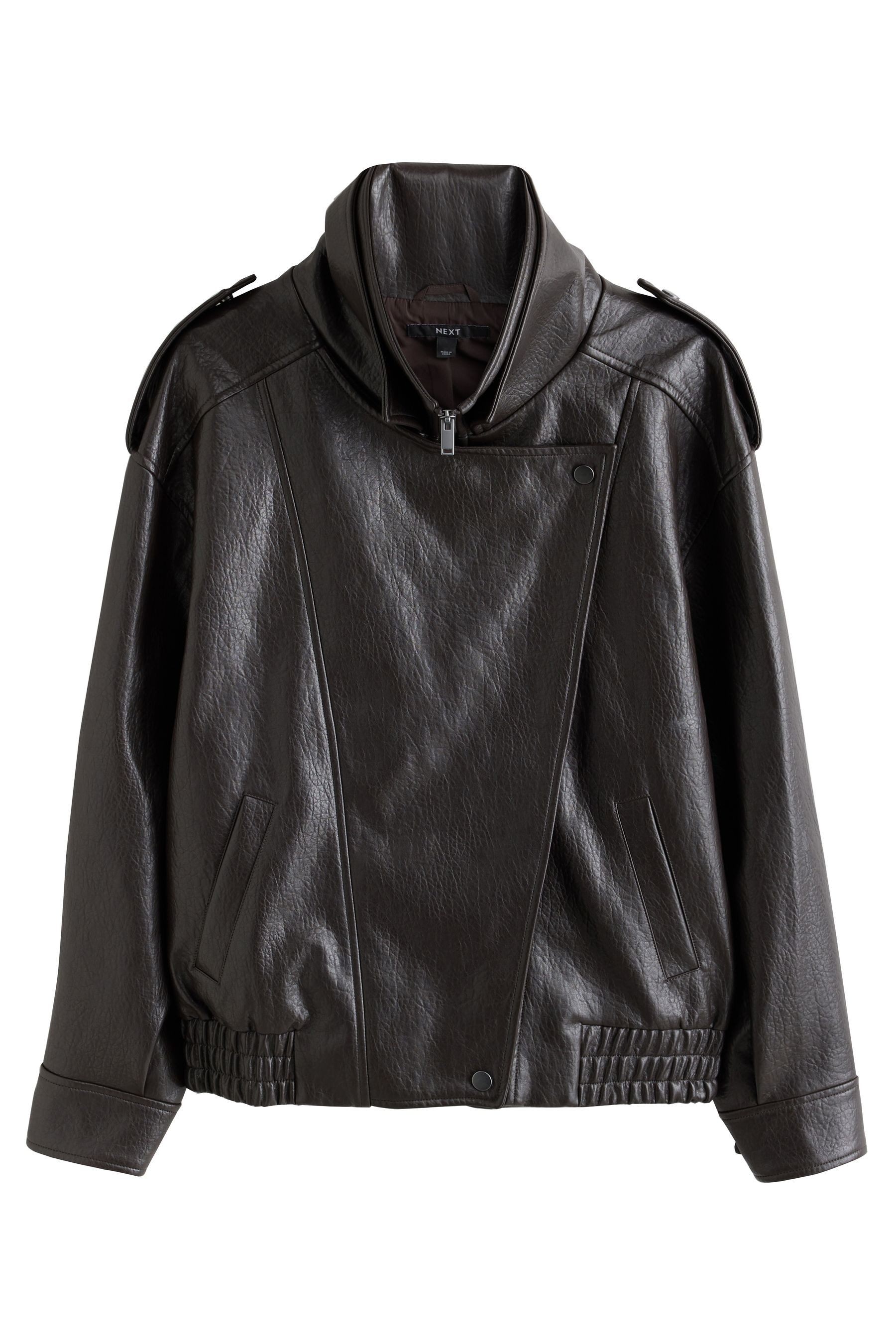 Next Ledermantel Bomberjacke aus Kunstleder, Kurzgröße (1-tlg)