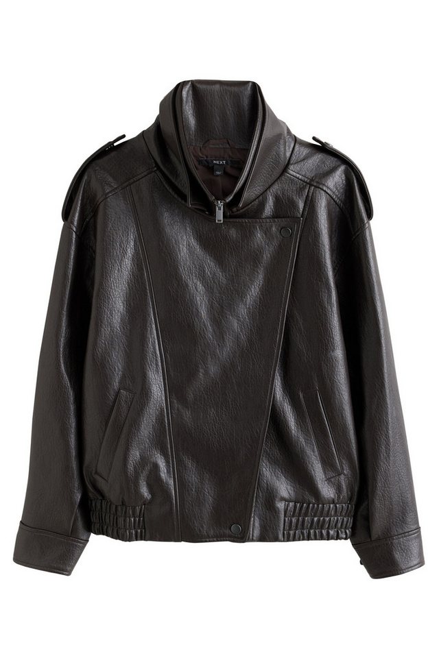 Next Ledermantel Bomberjacke aus Kunstleder, Kurzgröße (1-tlg)