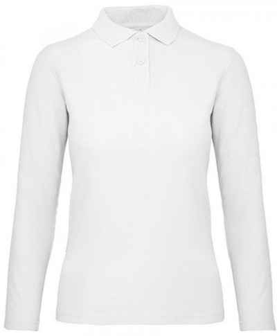 B&C Langarm-Poloshirt Damen Long Sleeve Polo ID.001 / 100 % Baumwollpiqué