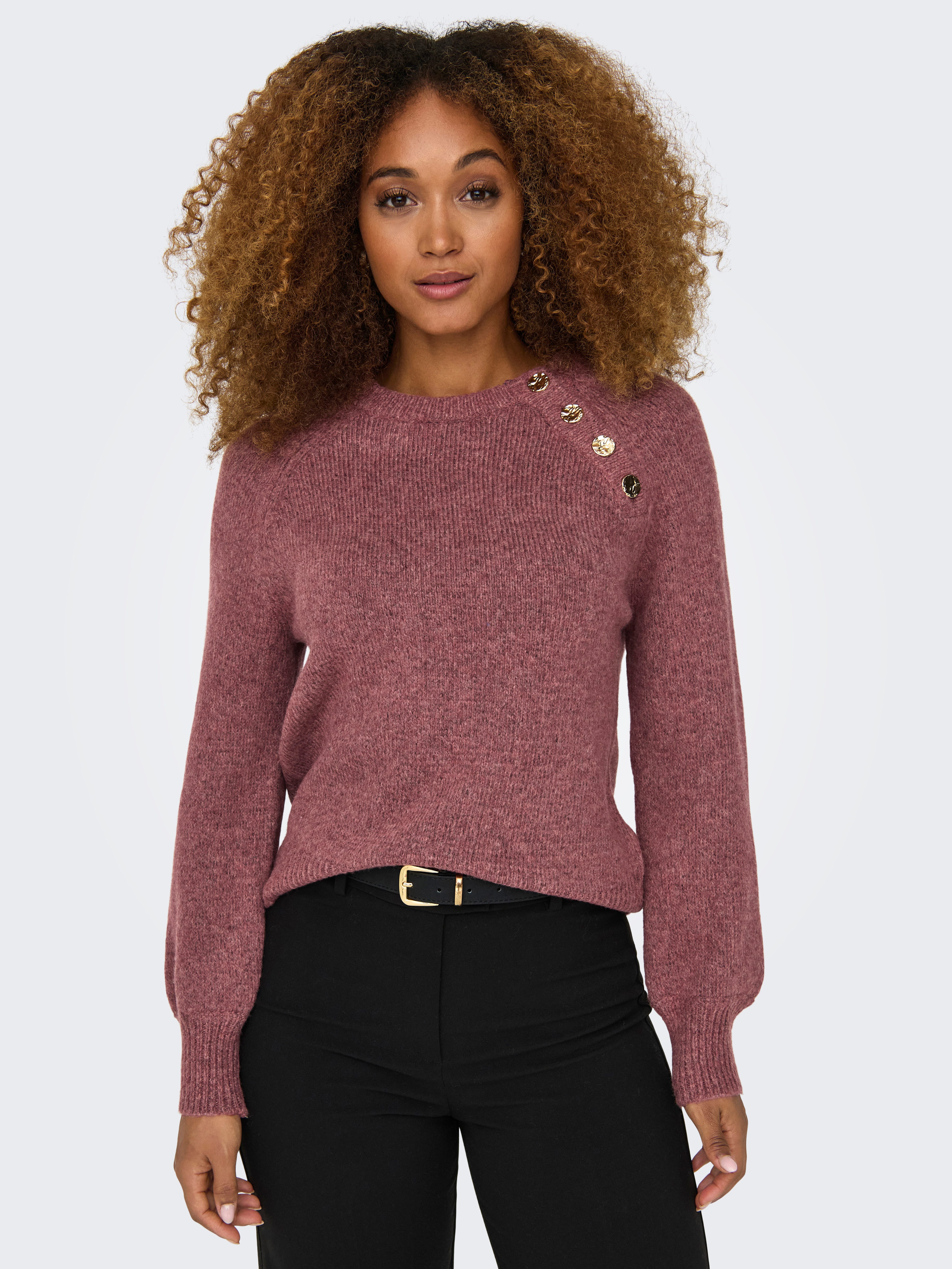 ONLY Rundhalspullover ONLEMMA LS BUTTON ONECK günstig online kaufen