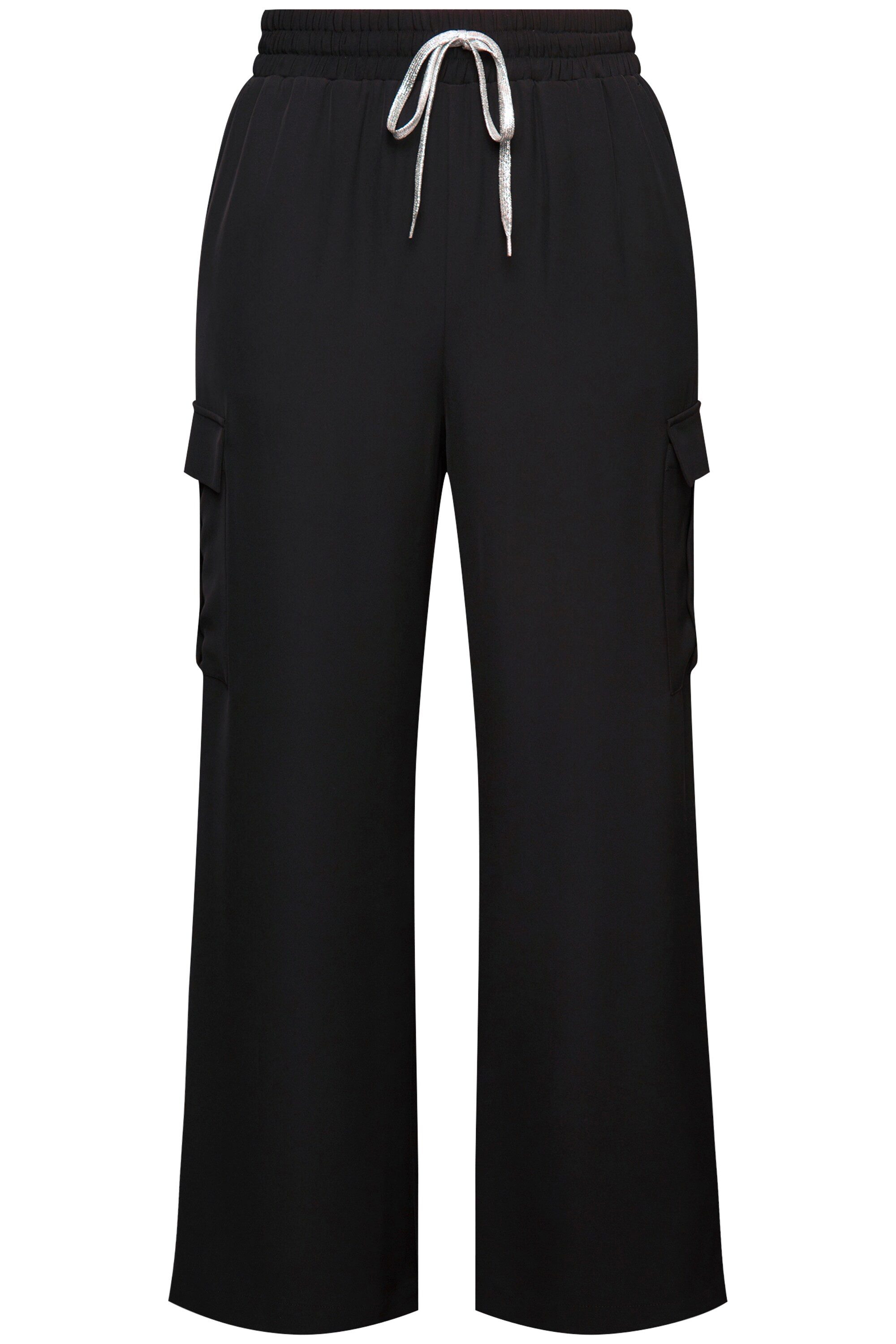 Ulla Popken Schlupfhose Cargohose gerades Bein Elastikbund Cargotaschen günstig online kaufen